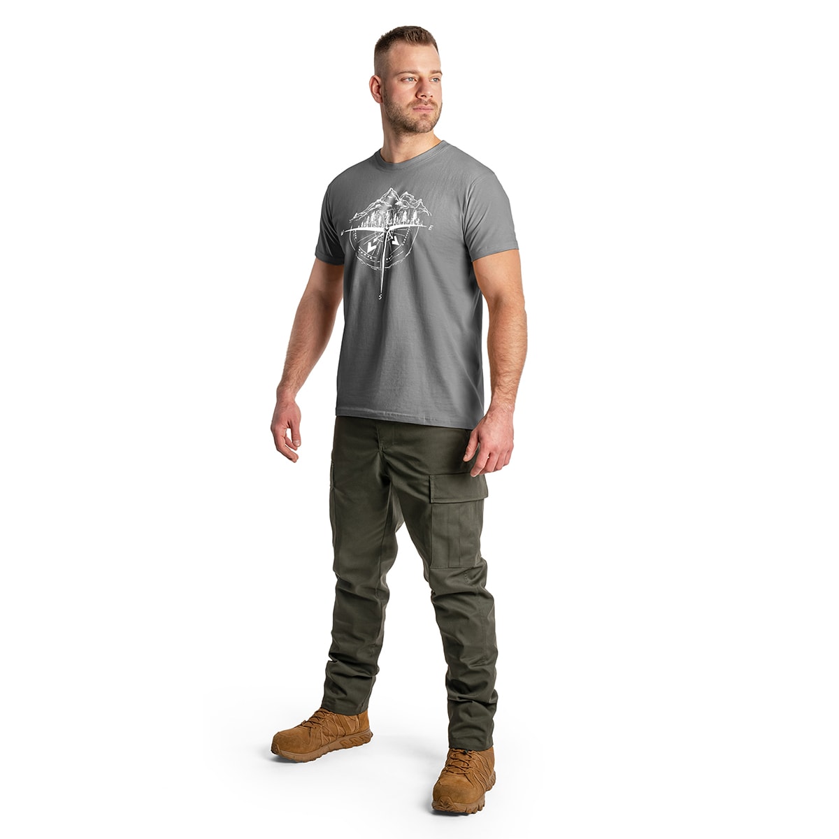 Tričko TigerWood Róża Wiatrów - Tmavě šedé