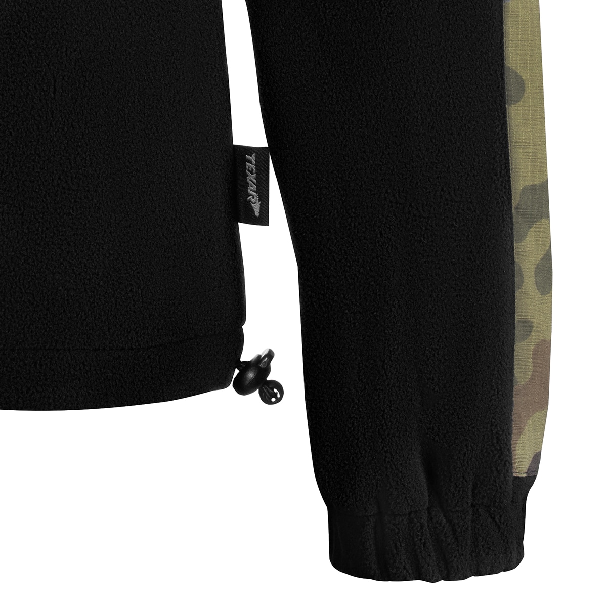 Fleesová mikina Texar Grom – Black/wz.93 Pantera PL Woodland