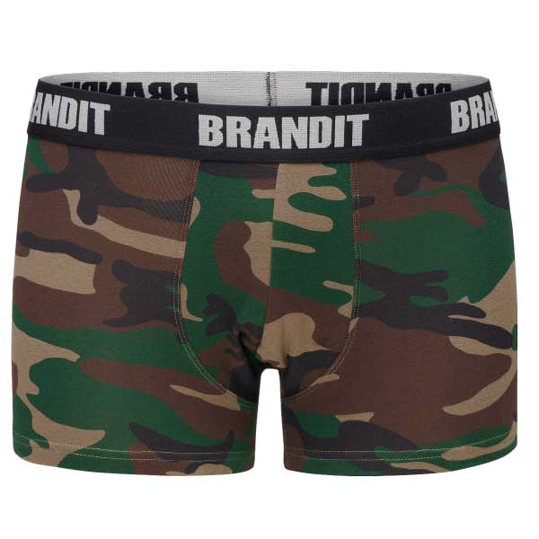 Boxerky Brandit Boxershorts Logo 2 páry - Black/Woodland