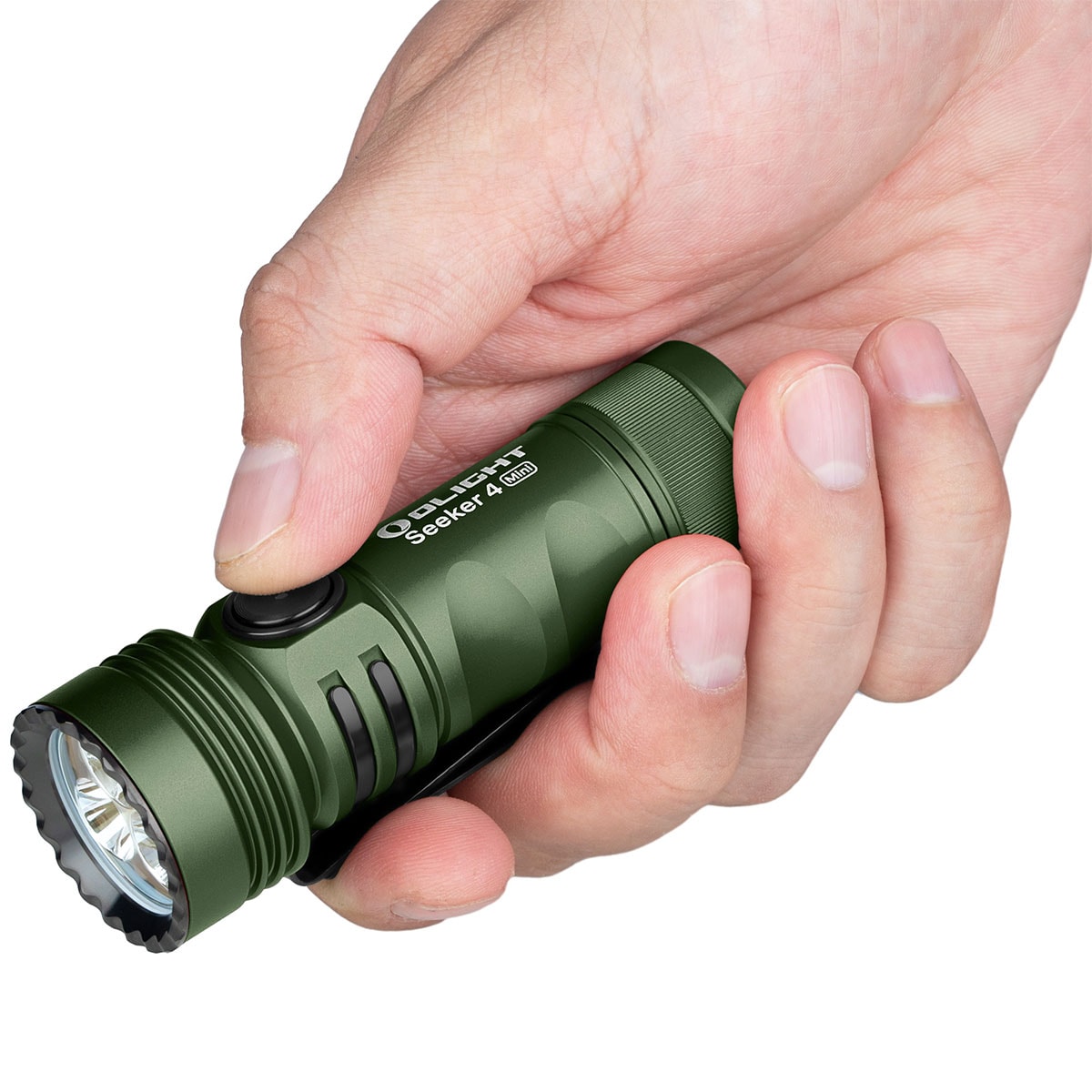 Taktická svítilna Olight Seeker 4 Mini Cool White OD Green - 1200 lumenů