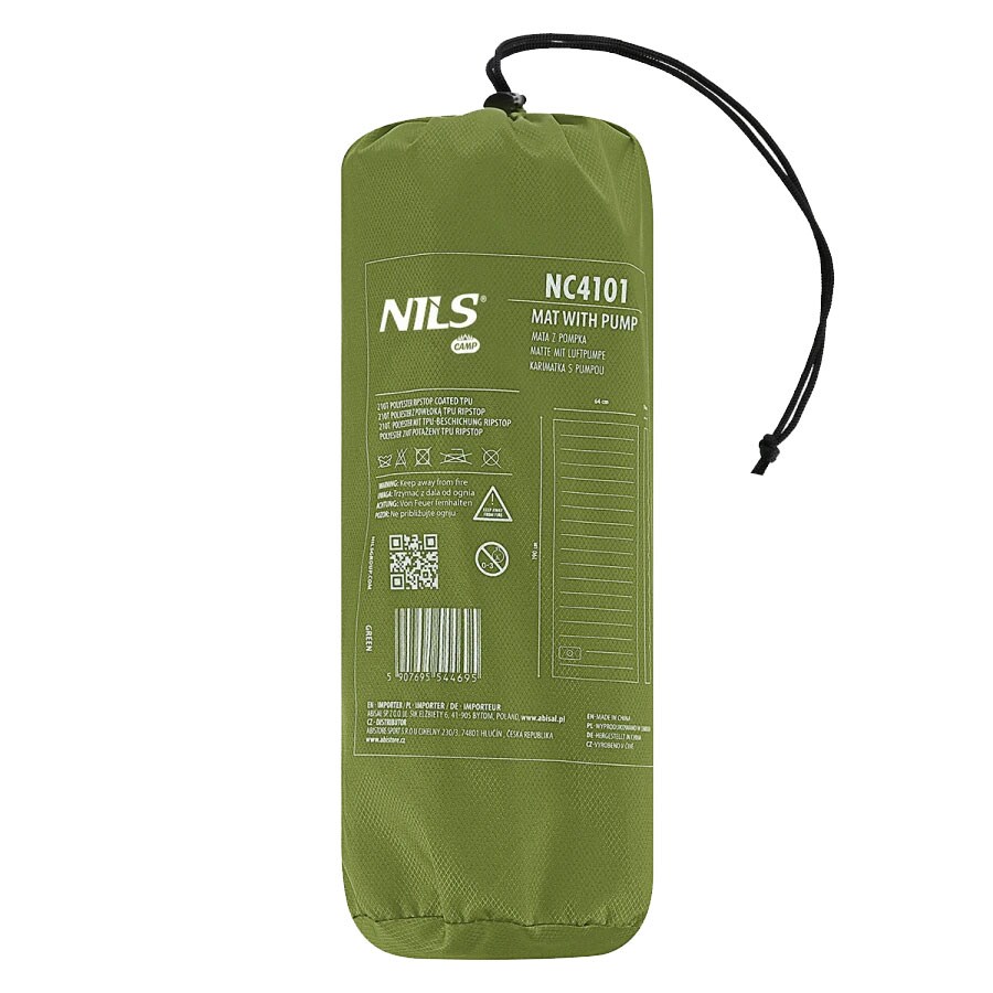 Jednolůžkový matrac Nils Camp NC4101 s vestavěnou pumpou – zelený
