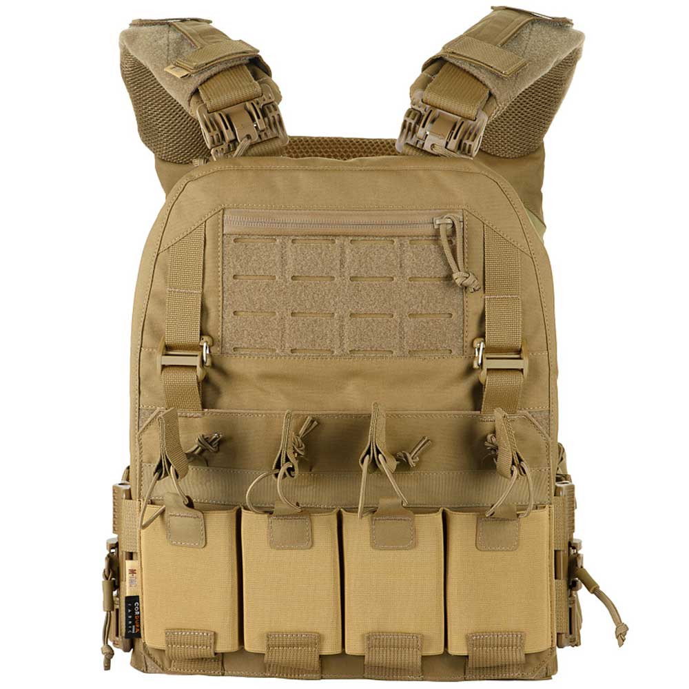 Taktická vesta typu Plate Carrier M-Tac Cuirass Fast QRS - Coyote - pro pláty L/XL