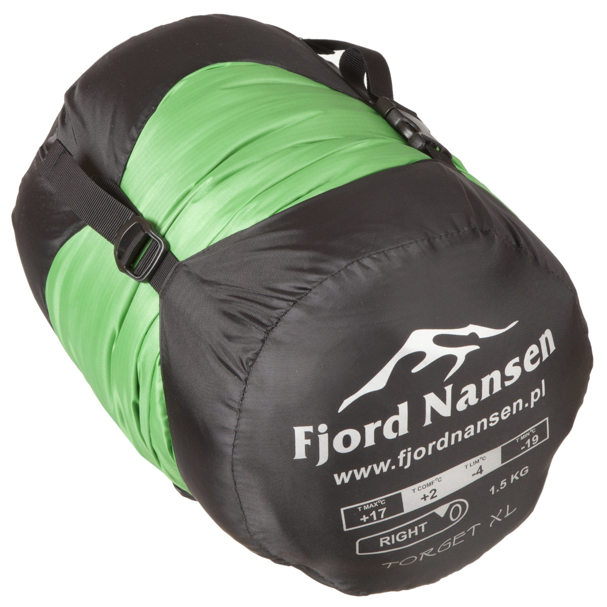 Spací pytel Fjord Nansen Torget XL Emerald 1500 g - levý