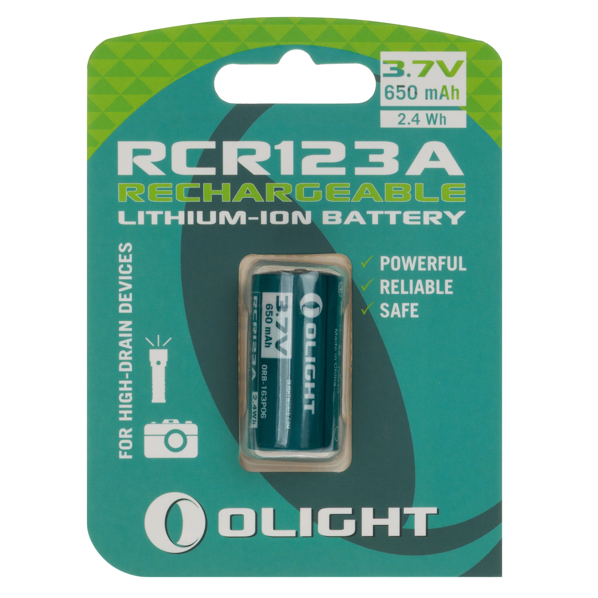 Akumulátor 3,7 V Olight RCR123A 650 mAh