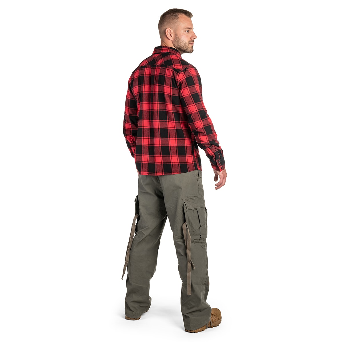 Košile Brandit Check Shirt - Red/Black