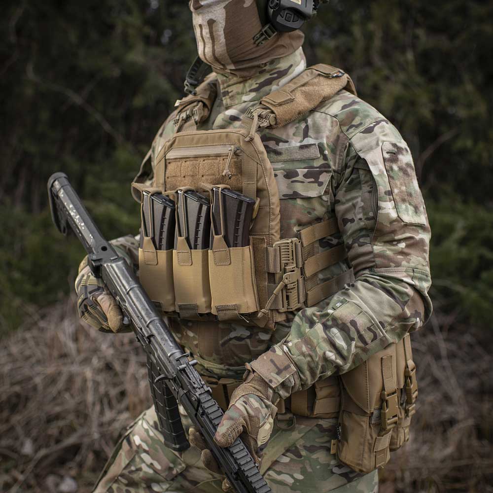 Taktická vesta typu Plate Carrier M-Tac Cuirass Fast QRS - Coyote - pro pláty Medium