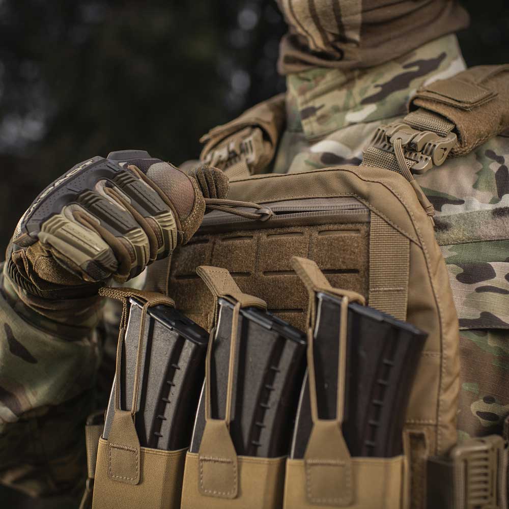 Taktická vesta typu Plate Carrier M-Tac Cuirass Fast QRS - Coyote - pro pláty Medium