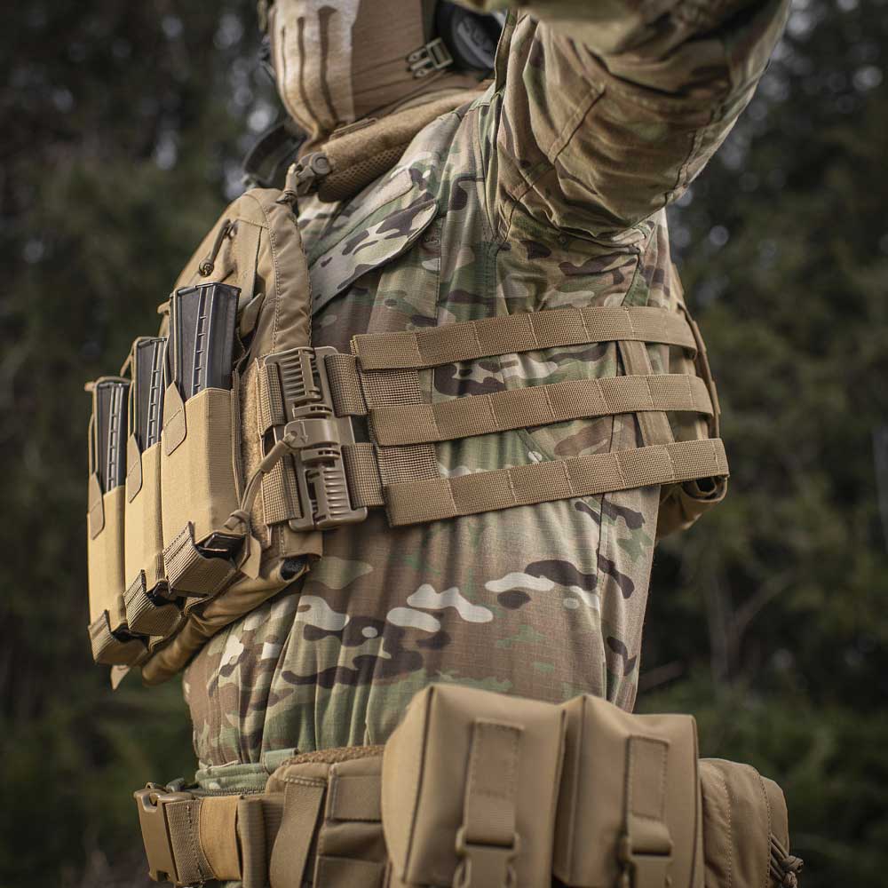 Taktická vesta typu Plate Carrier M-Tac Cuirass Fast QRS - Coyote - pro pláty Medium
