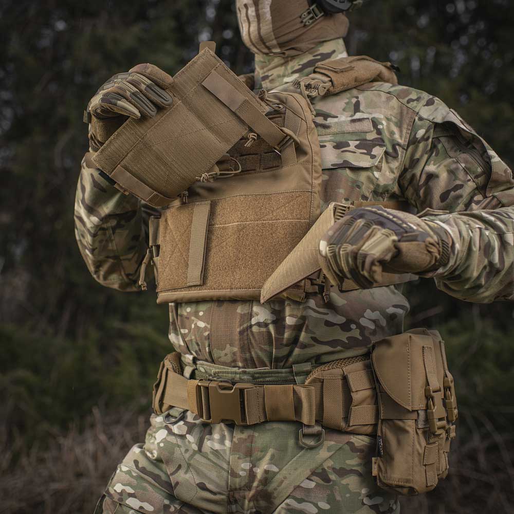 Taktická vesta typu Plate Carrier M-Tac Cuirass Fast QRS - Coyote - pro pláty Medium