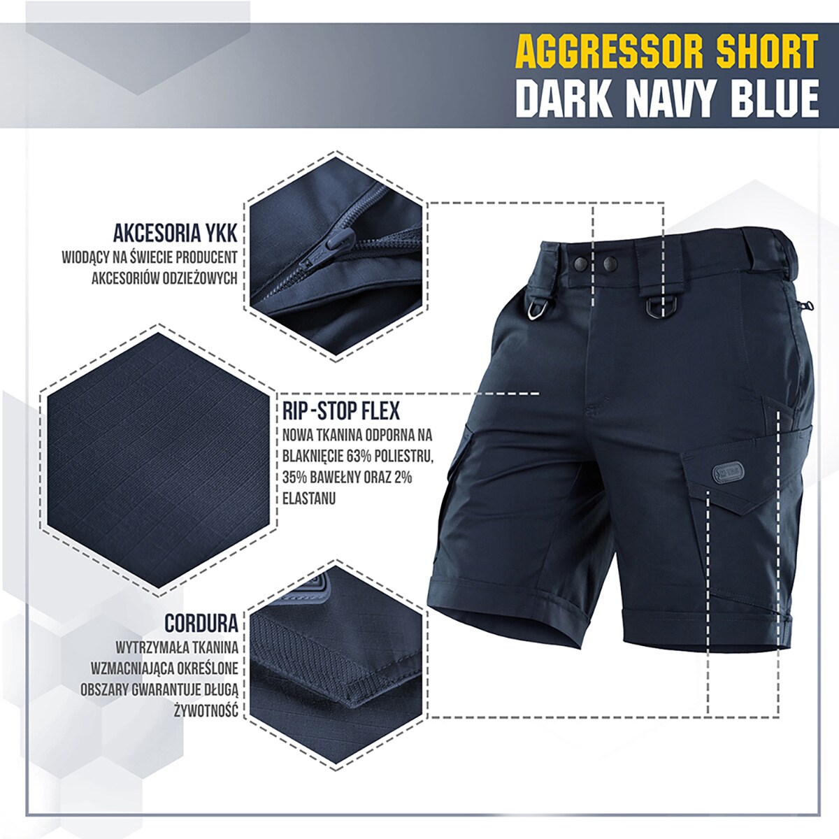 Kraťasy M-Tac Aggressor Short – Dark Navy Blue