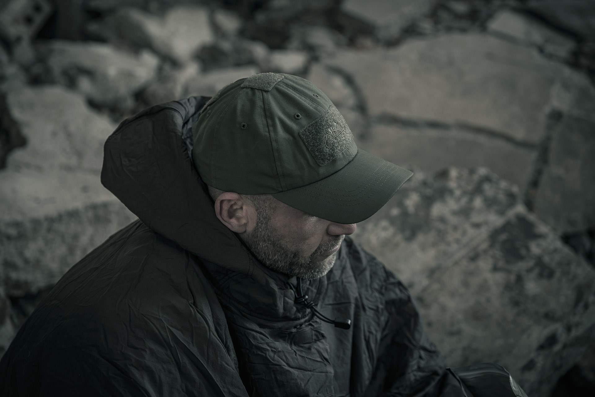 Kšiltovka plus velcro Helikon-Tex PolyCotton Rip-Stop - Olive Green