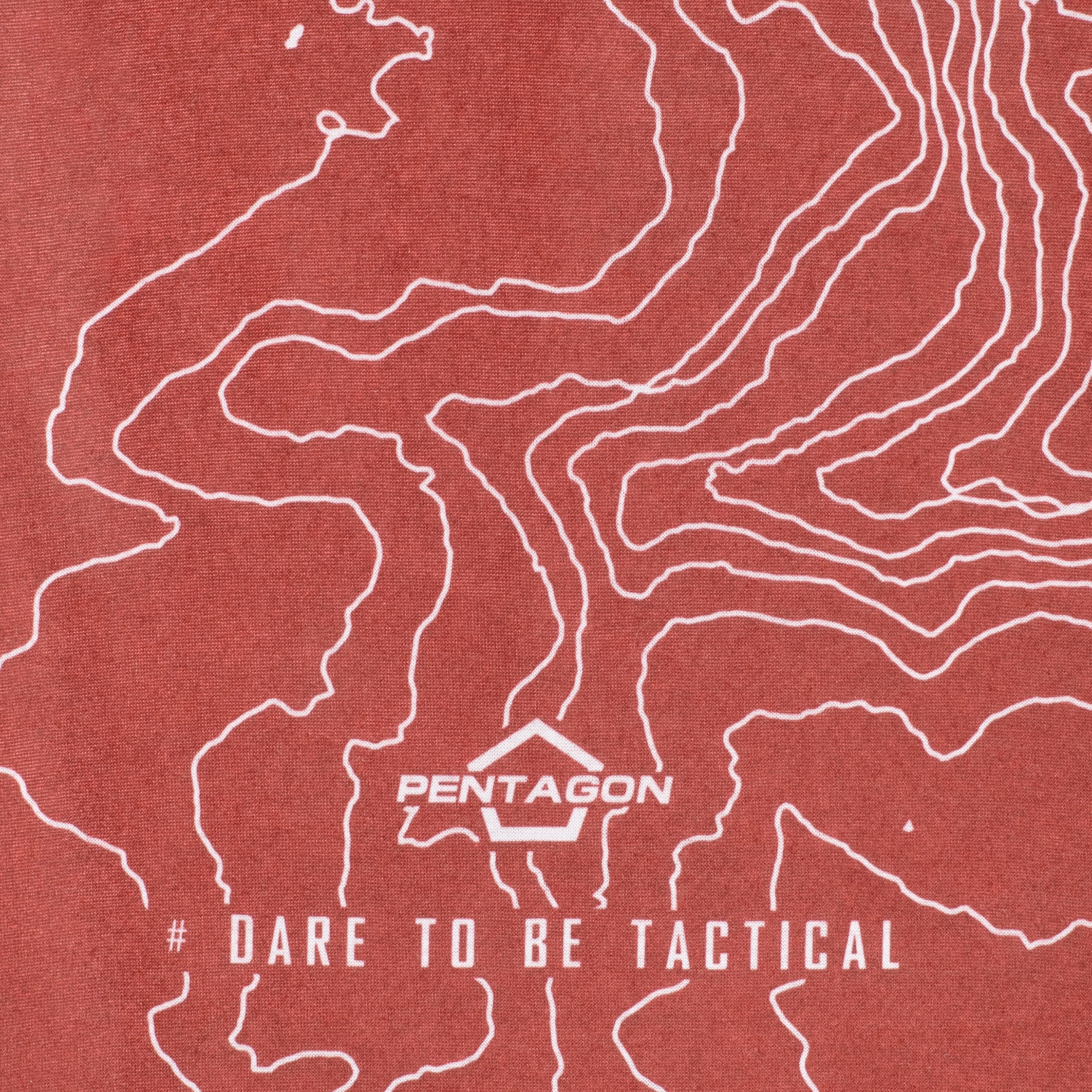 Ochranný šátek Pentagon Skiron Topographic Map Maroon Red