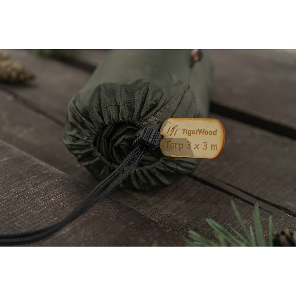 Bivakovací plachta TigerWood Termo Tarp 3 × 3 m – Olive