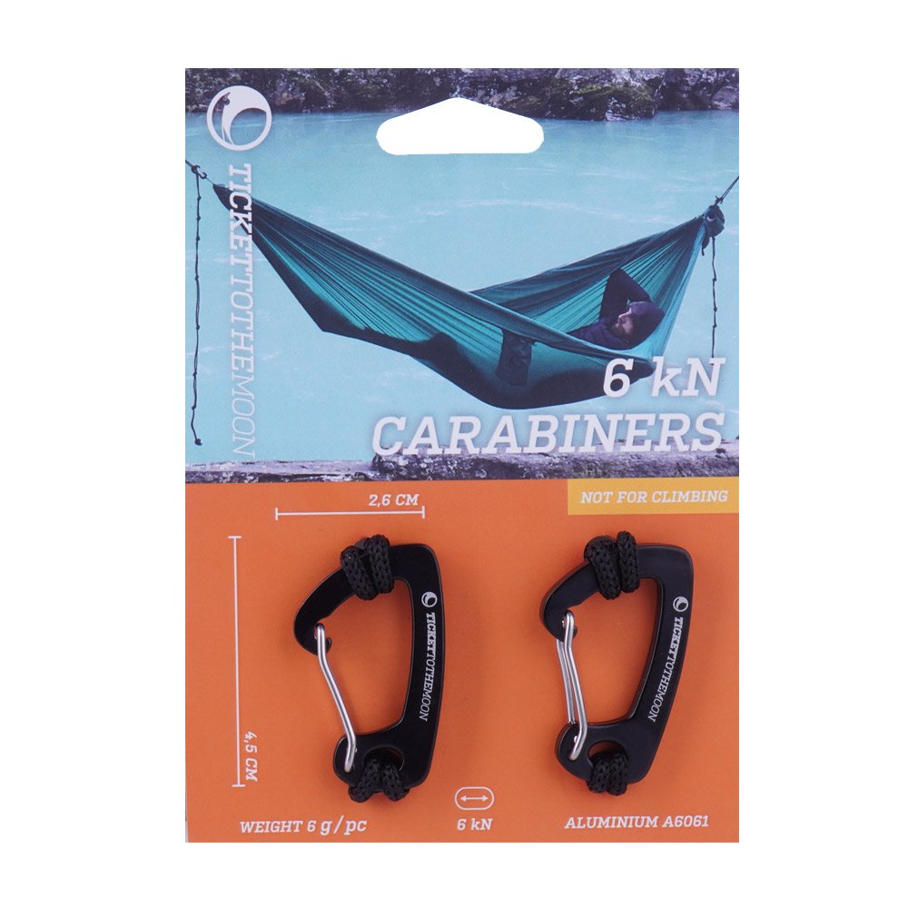 Karabiny Ticket To The Moon pro montáž houpací sítí 6kN - 2 ks