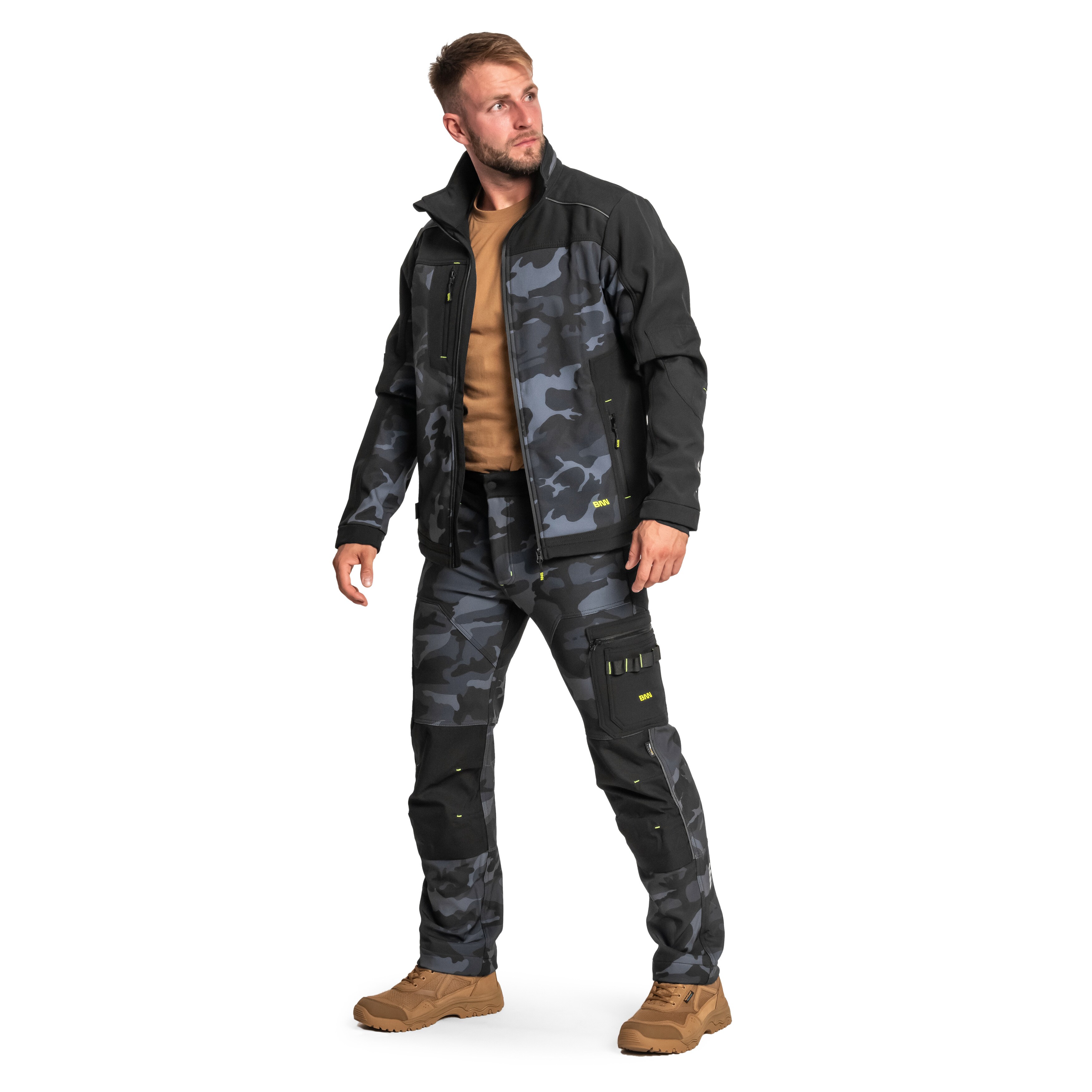 Bunda Bennon Camos Softshell - Black/Grey