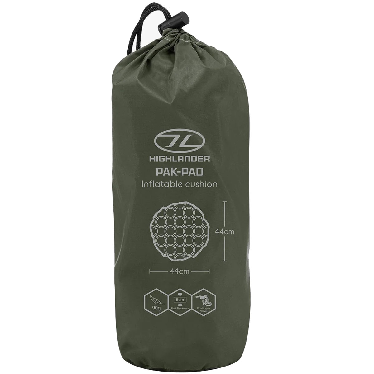 Nafukovací sedací podložka Highlander Outdoor Pak-Pad – olivová