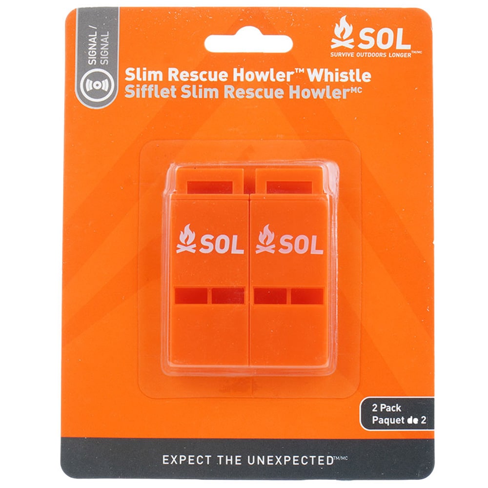 Záchranná píšťalka SOL Slim Rescue Howler – 2 ks