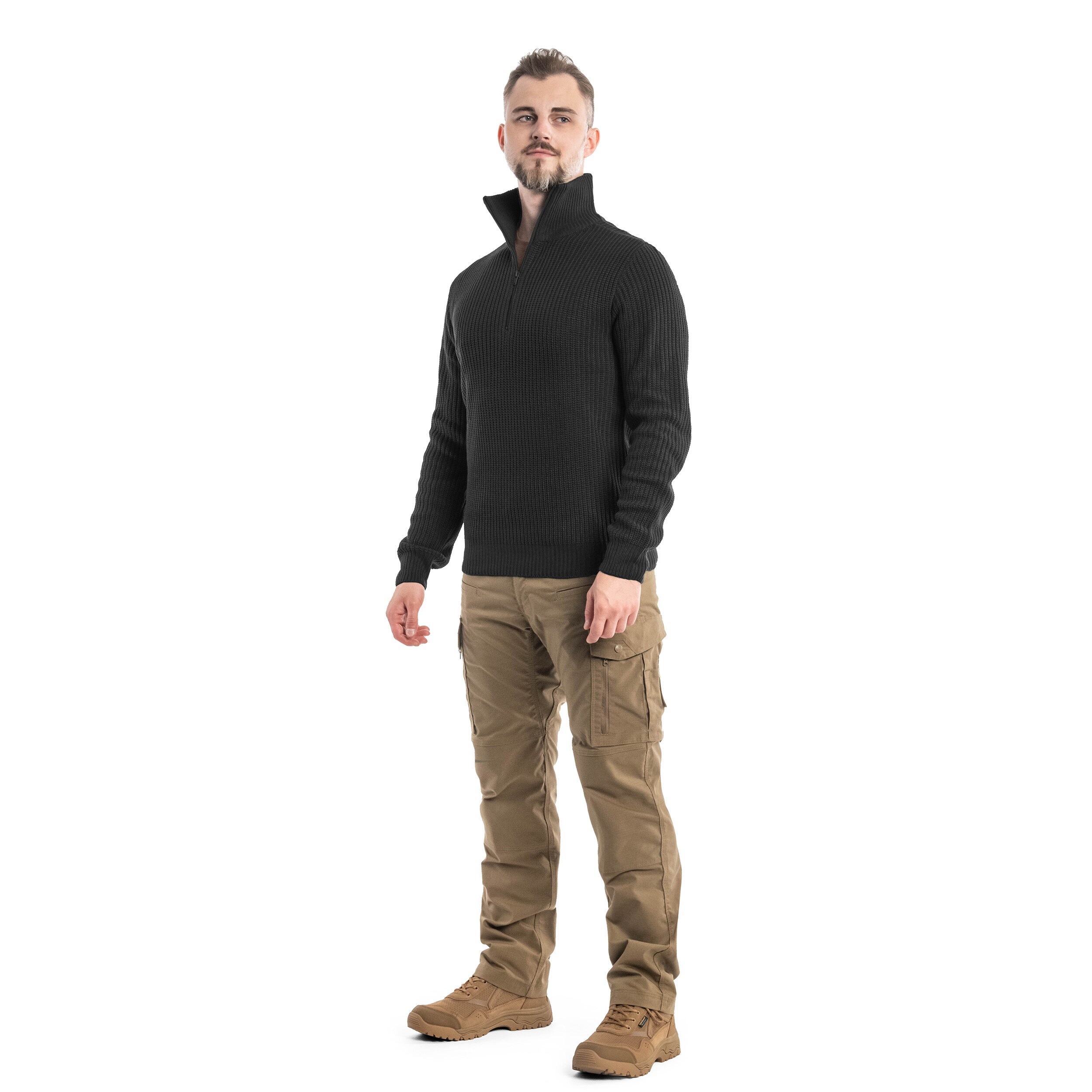 Svetr Brandit Marine Troyer Pullover – Black