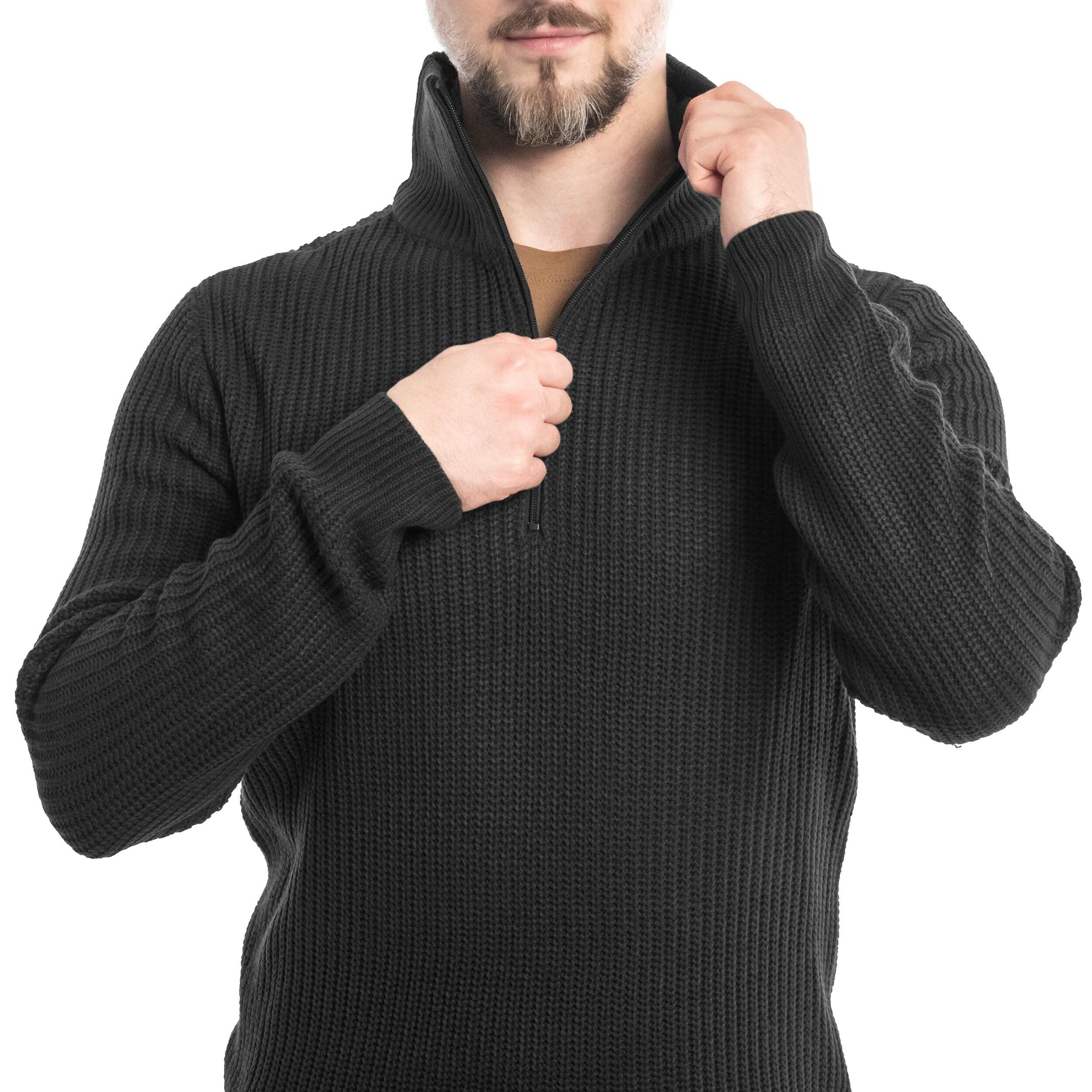 Svetr Brandit Marine Troyer Pullover – Black