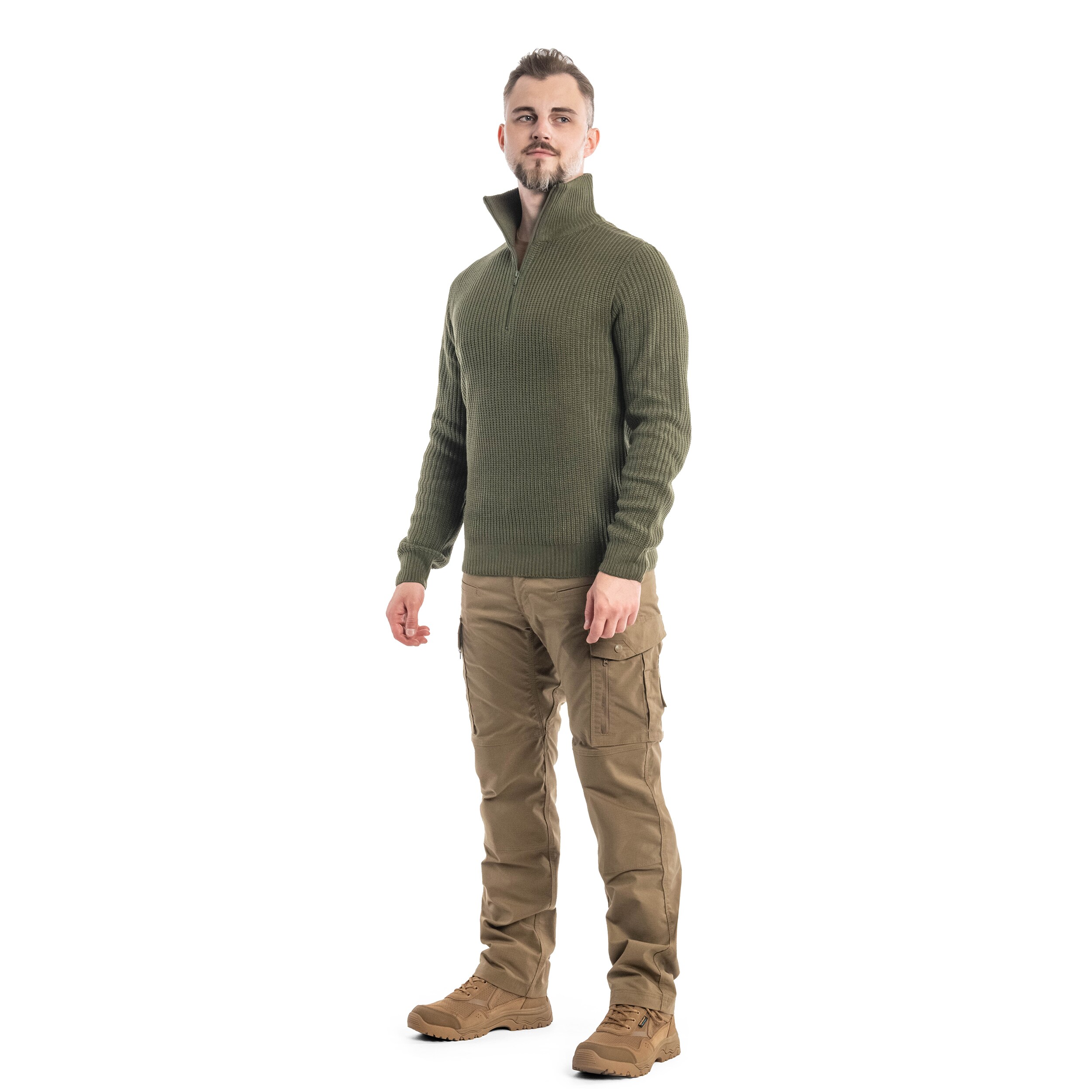 Svetr Brandit Marine Troyer Pullover – Olive