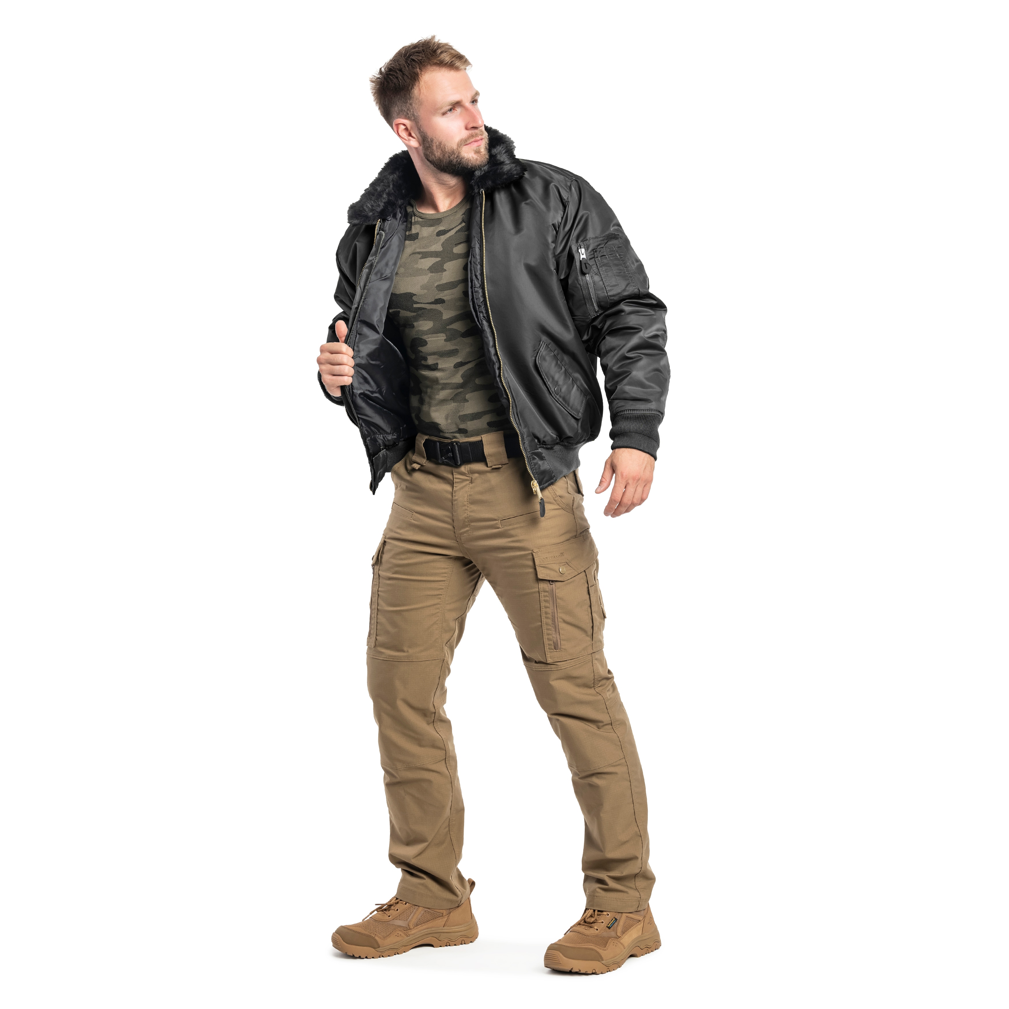 Bunda Brandit MA2 Fur Collar - Black