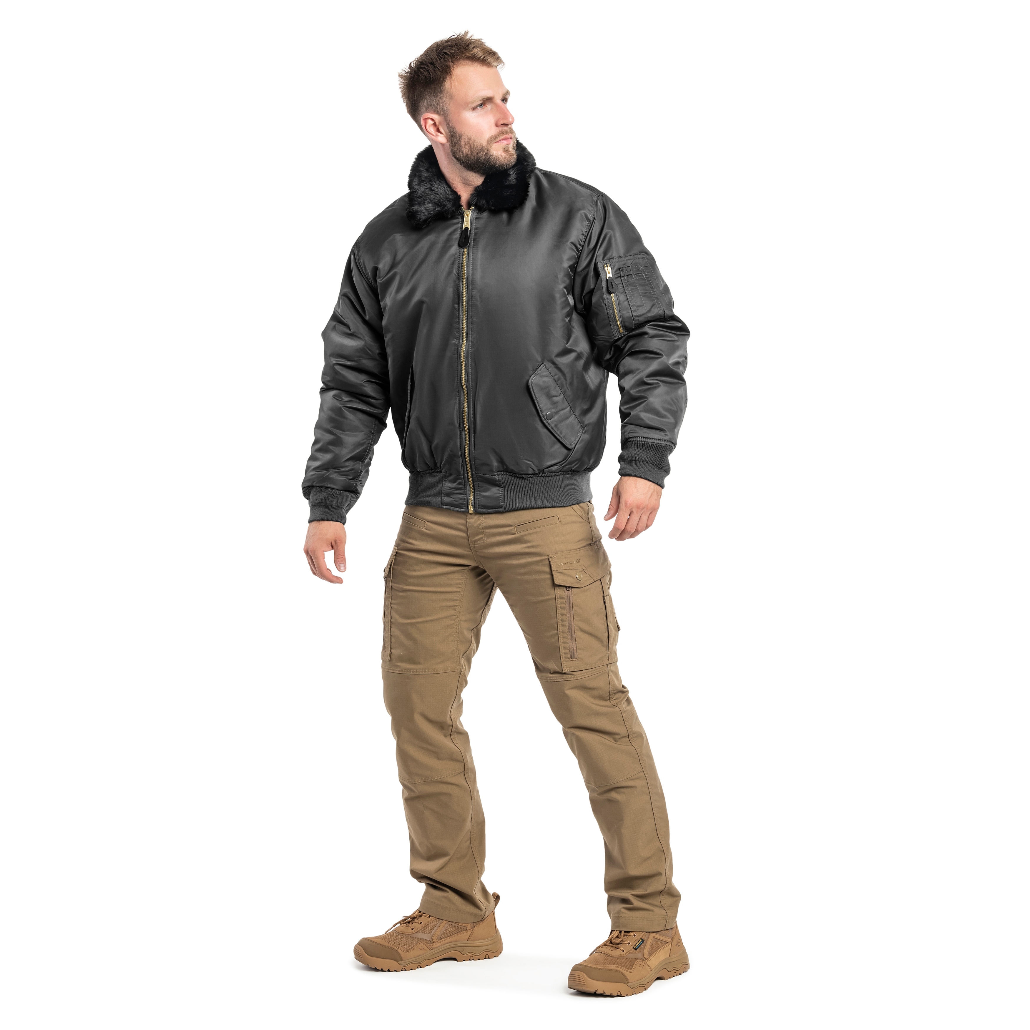 Bunda Brandit MA2 Fur Collar - Black