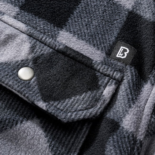 Košile Brandit Jeff Fleece Long Sleeve - Black/Grey