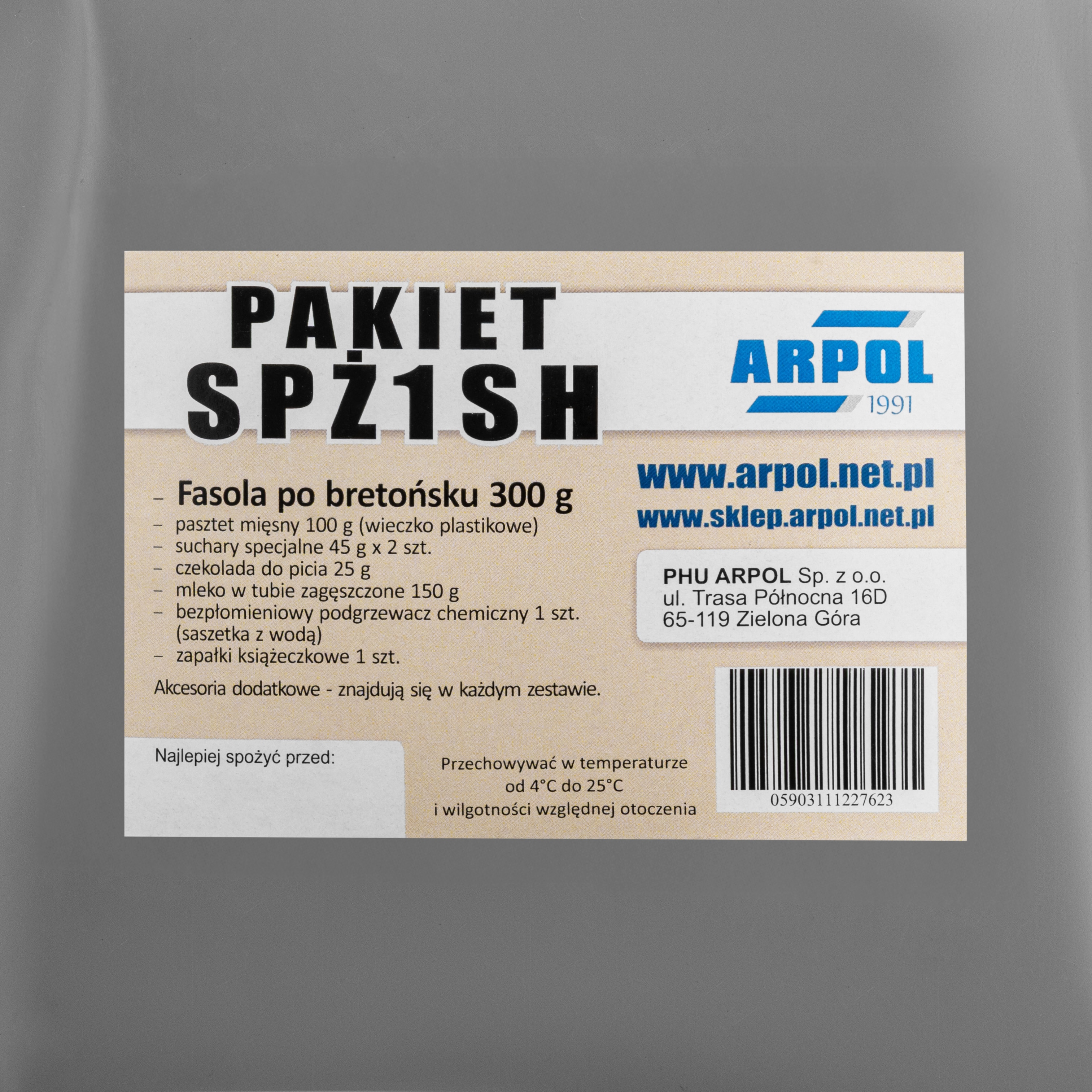 Střelecký potravinový balíček Arpol SPŽ1SH – bretaňské fazole 300 g