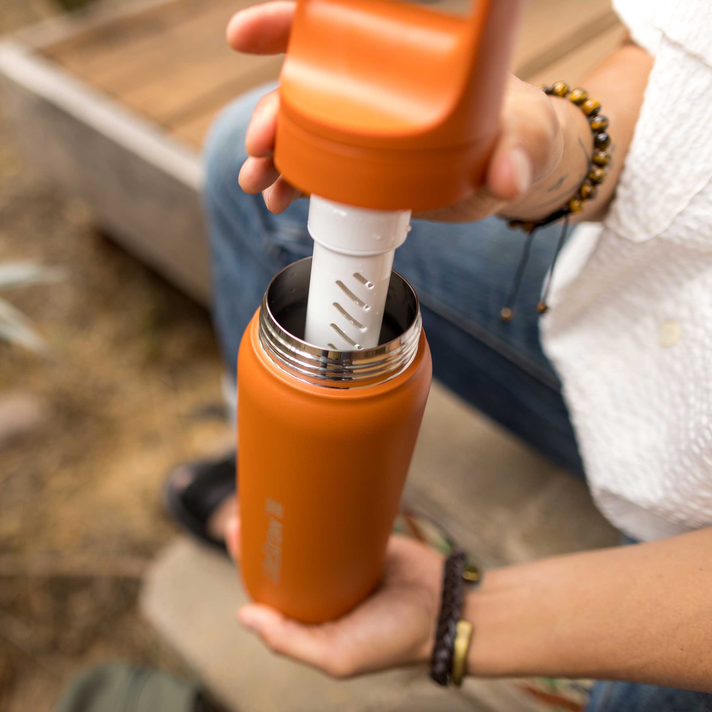 Láhev s filtrem LifeStraw Go 2.0 Stainless Steel 700 ml - Kyoto Orange
