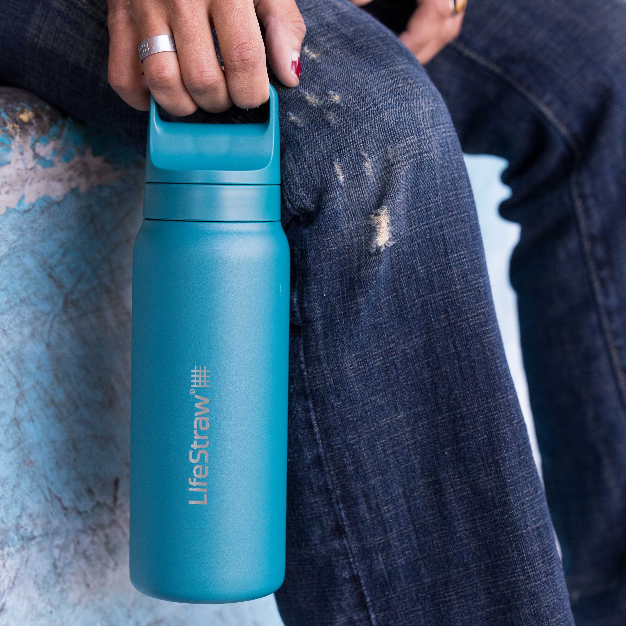 Láhev s filtrem LifeStraw Go 2.0 Stainless Steel 700 ml - Laguna Teal
