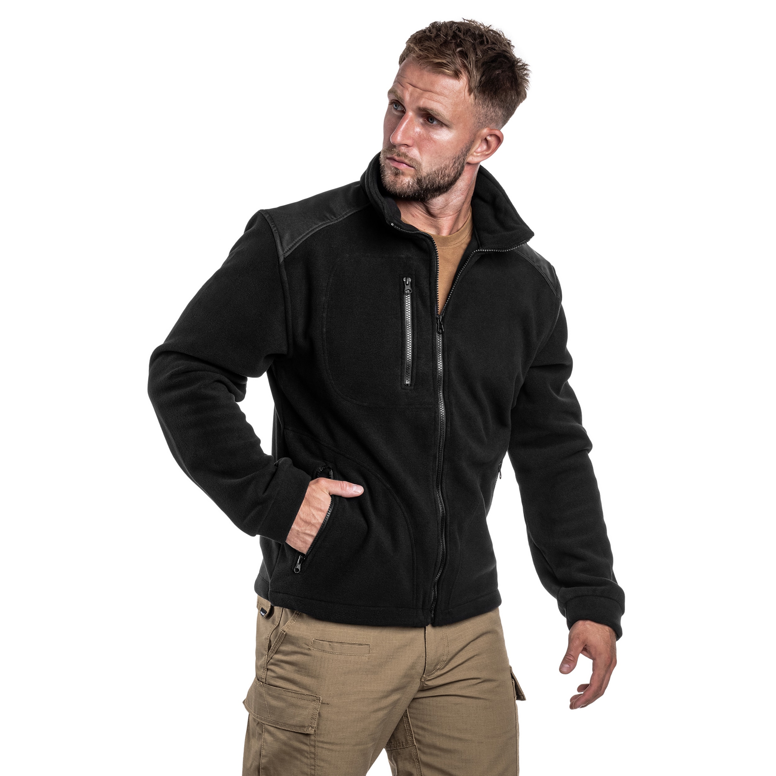 Vojenský fleece – Black