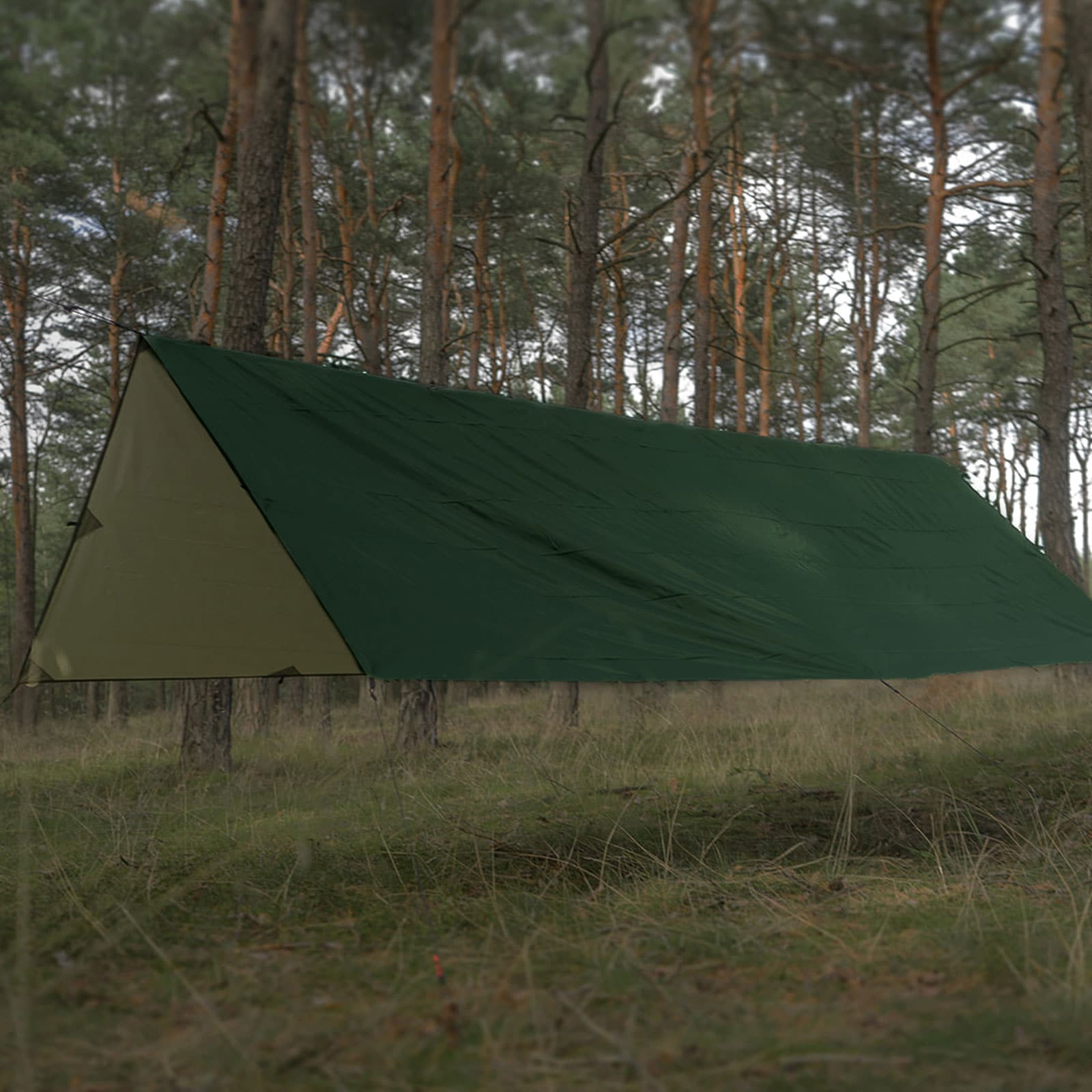 Bivakovací plachta TigerWood Termo Tarp 3 × 2 m – Green