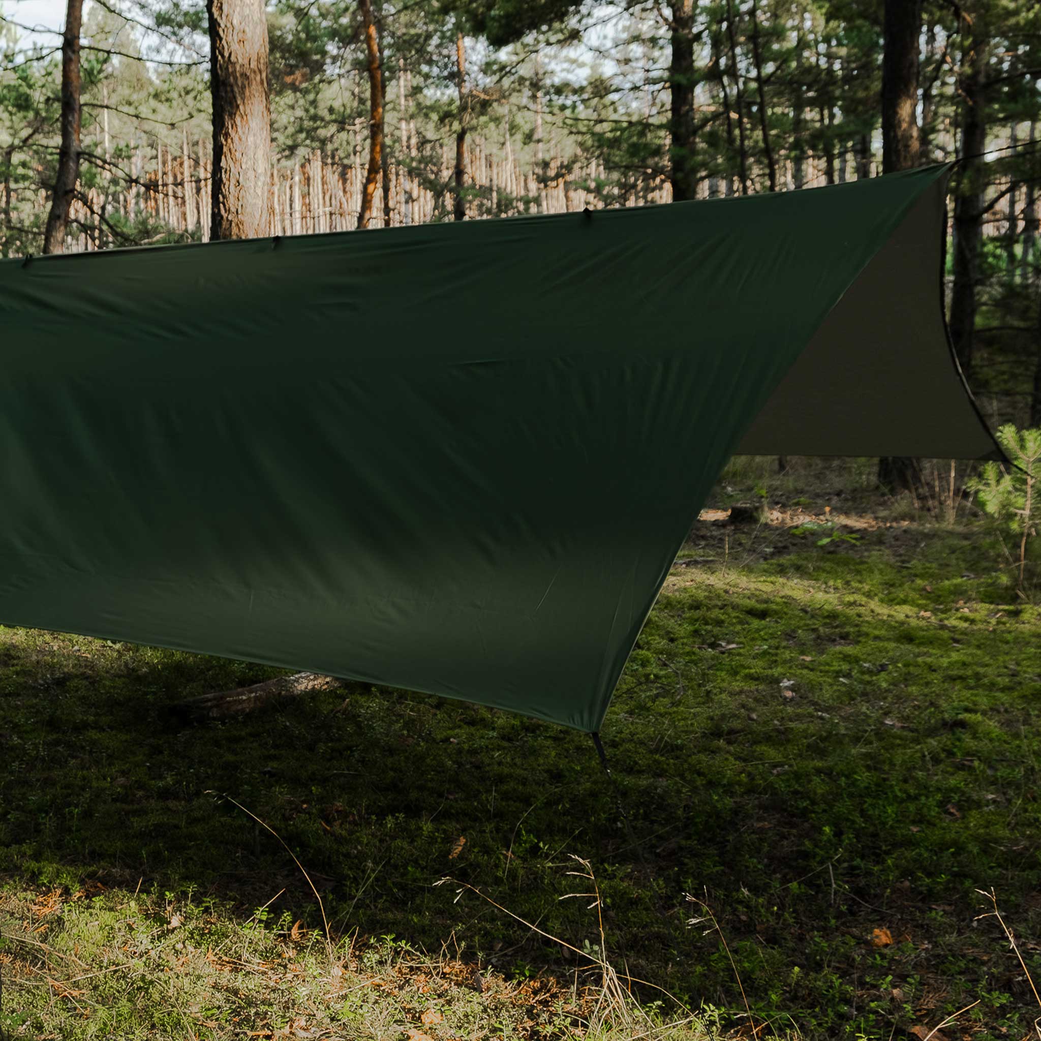 Bivakovací plachta TigerWood Termo Tarp StingRay 3,6 × 2,8 m – Green