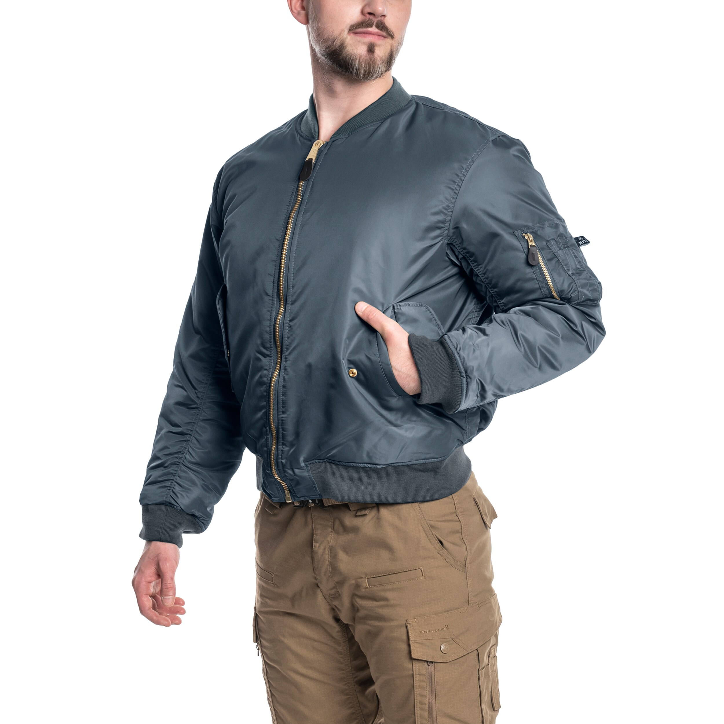 Bunda MFH MA-1 US Flight Jacket - Blue