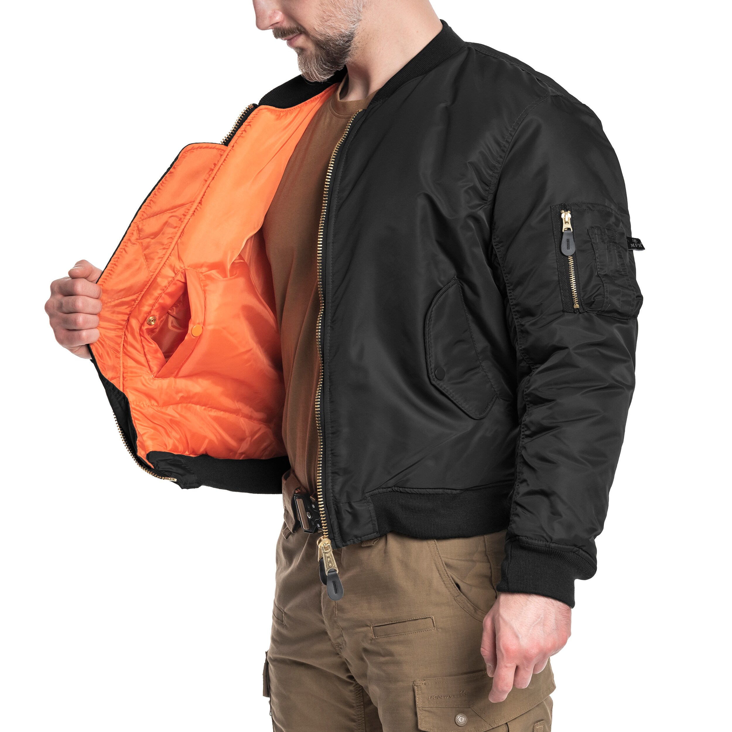 Bunda MFH MA-1 US Flight Jacket - Black
