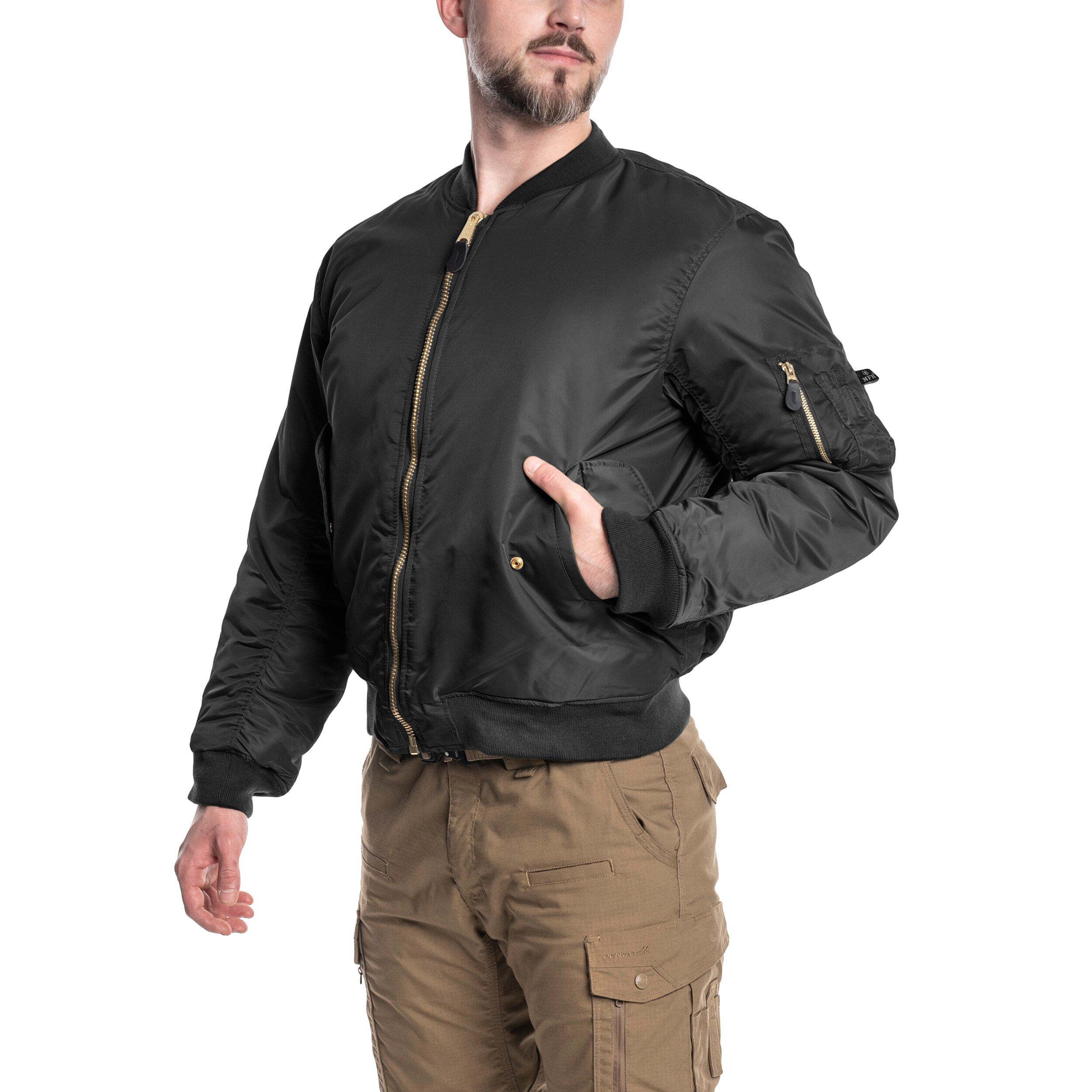 Bunda MFH MA-1 US Flight Jacket - Black