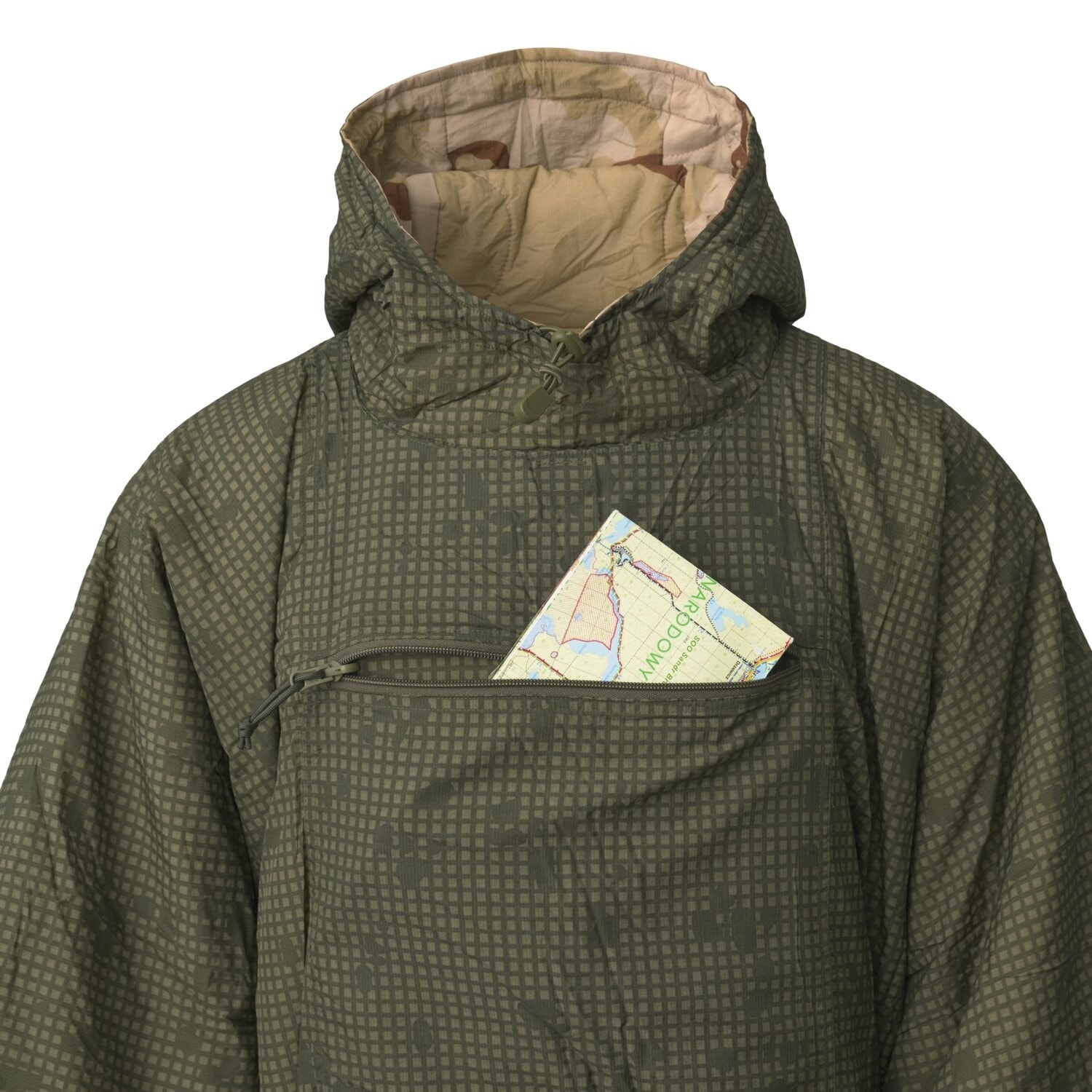 Oboustranný pončo Helikon-Tex Swagman Roll s funkcí spacího pytle – Desert Night Camo/US Desert