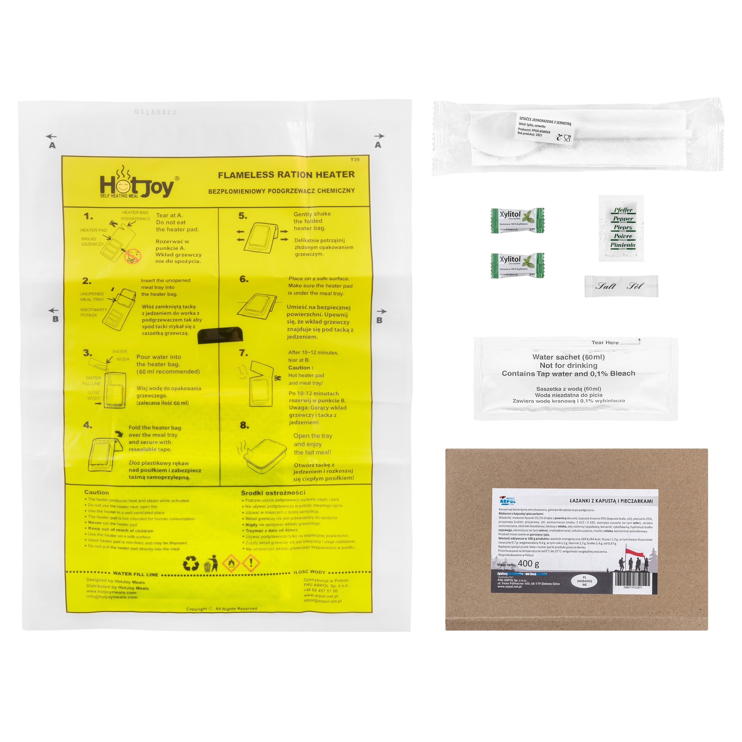 Potravinová dávka Arpol Offroad 3 - łazanki (těstoviny) se zelím a žampiony