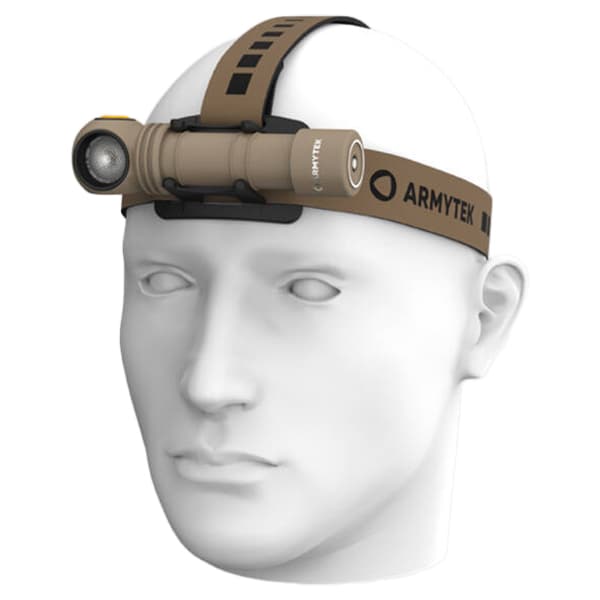 Svítilna čelová a úhlová Armytek Wizard C2 PRO Magnet USB White Sand - 2500 lumenů