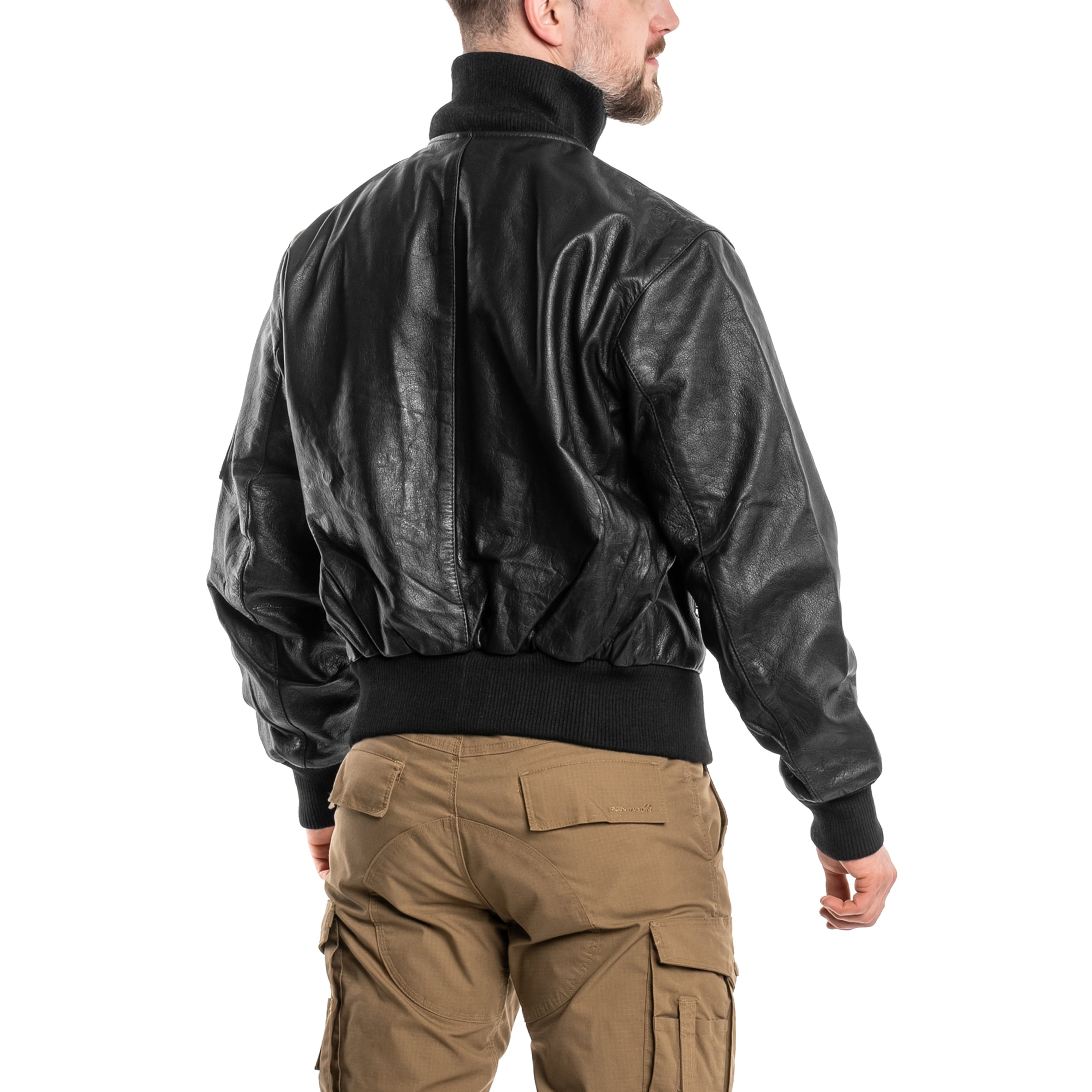 Kožená bunda Mil-Tec BW German Leather Flight Jacket - Black