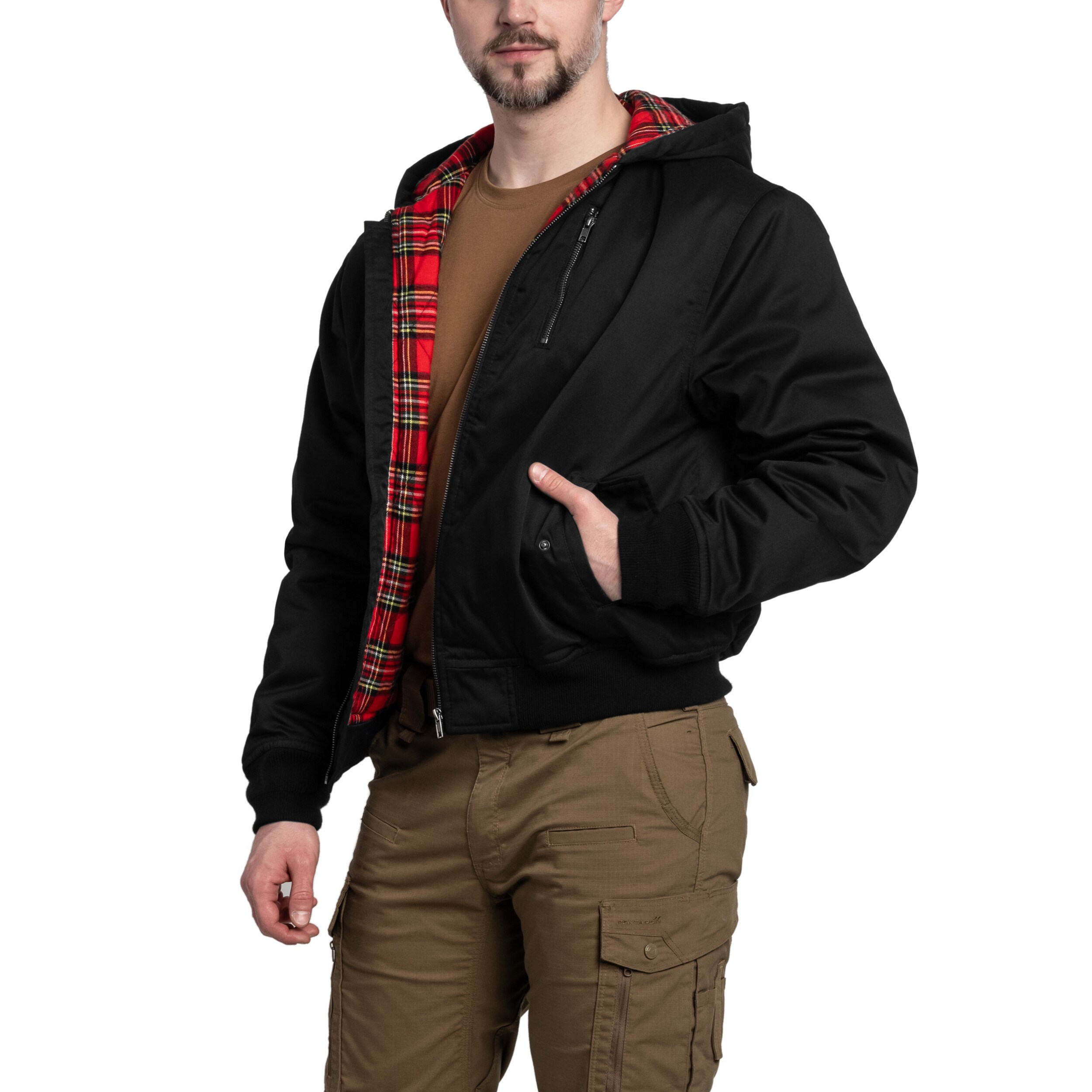 Bunda Brandit Lord Canterbury Hooded Winter Jacket - Black