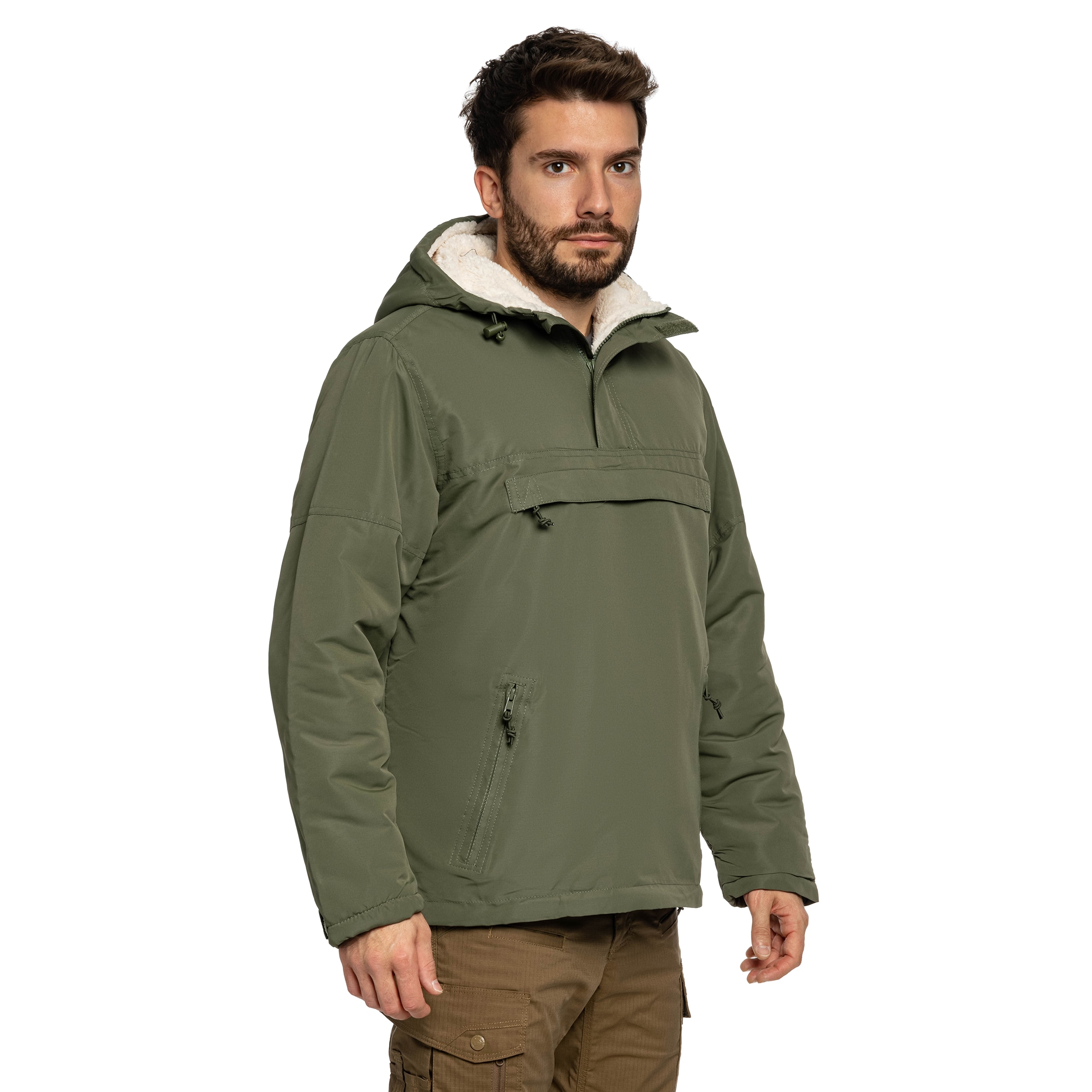Bunda Brandit Sherpa Windbreaker - Olive
