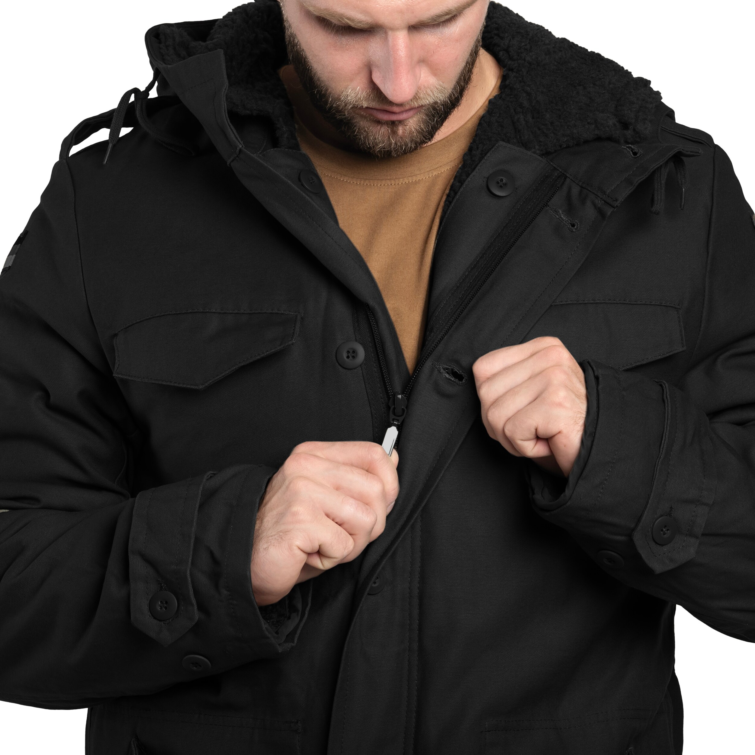 Bunda Brandit BW Parka Flag - Black