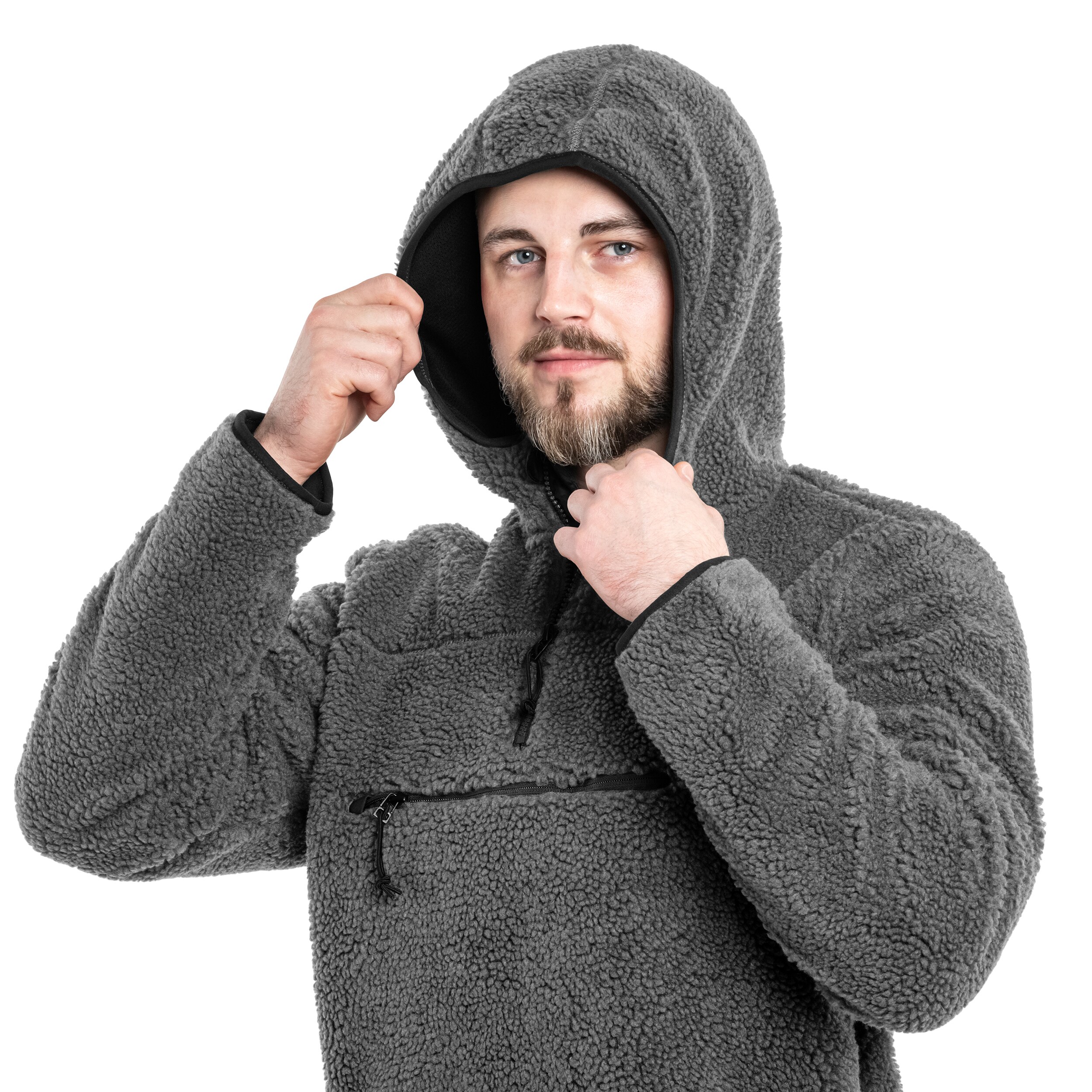 Fleesový pulovr Brandit Teddyfleece Worker Pullover - Anthracite