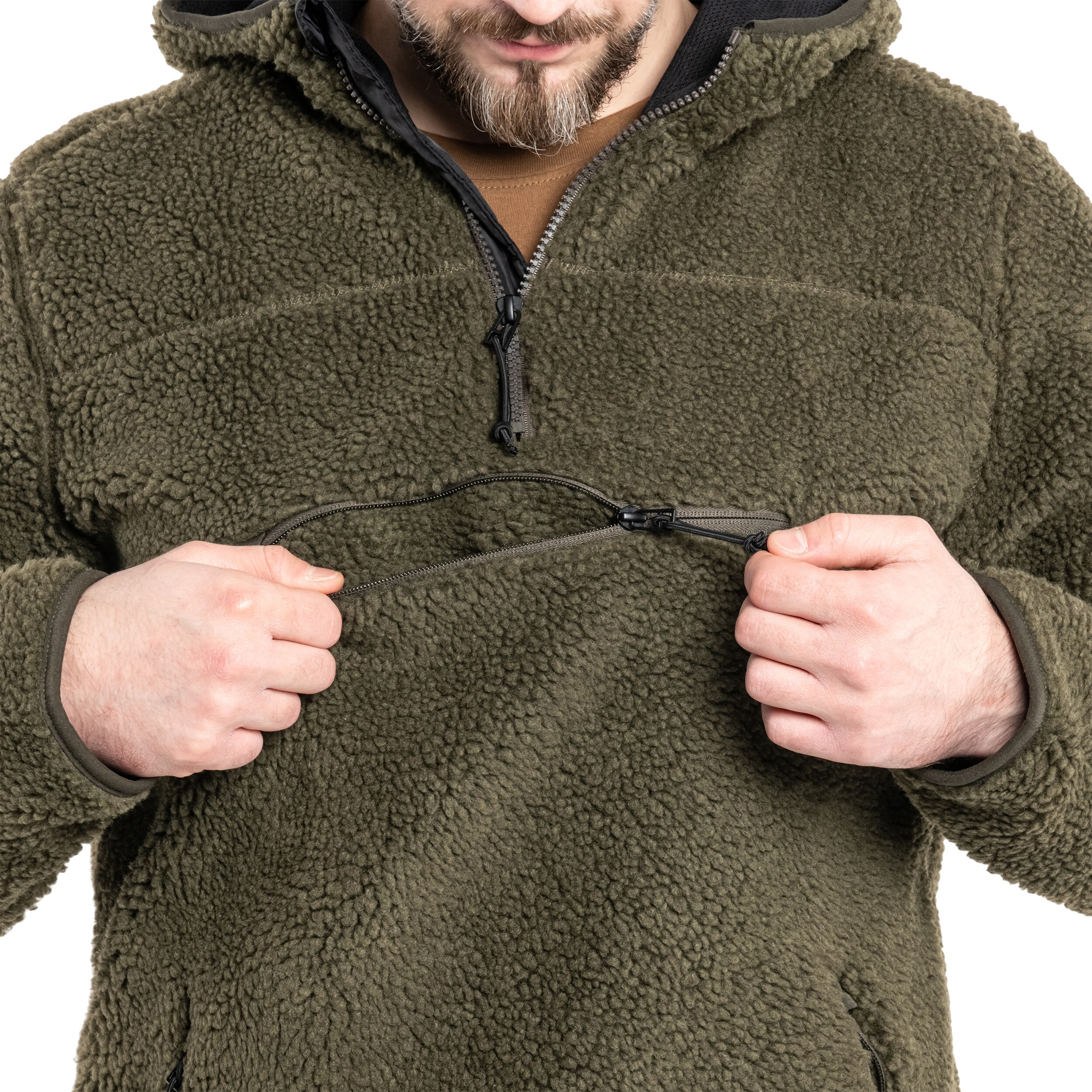 Fleesový pulovr Brandit Teddyfleece Worker Pullover - Olive
