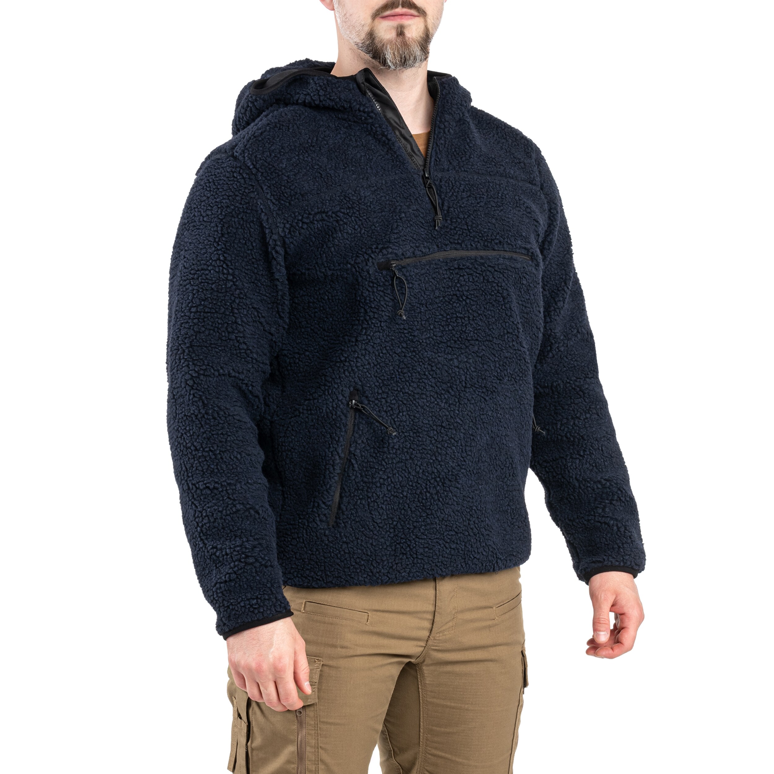 Fleesový pulovr Brandit Teddyfleece Worker Pullover - Navy