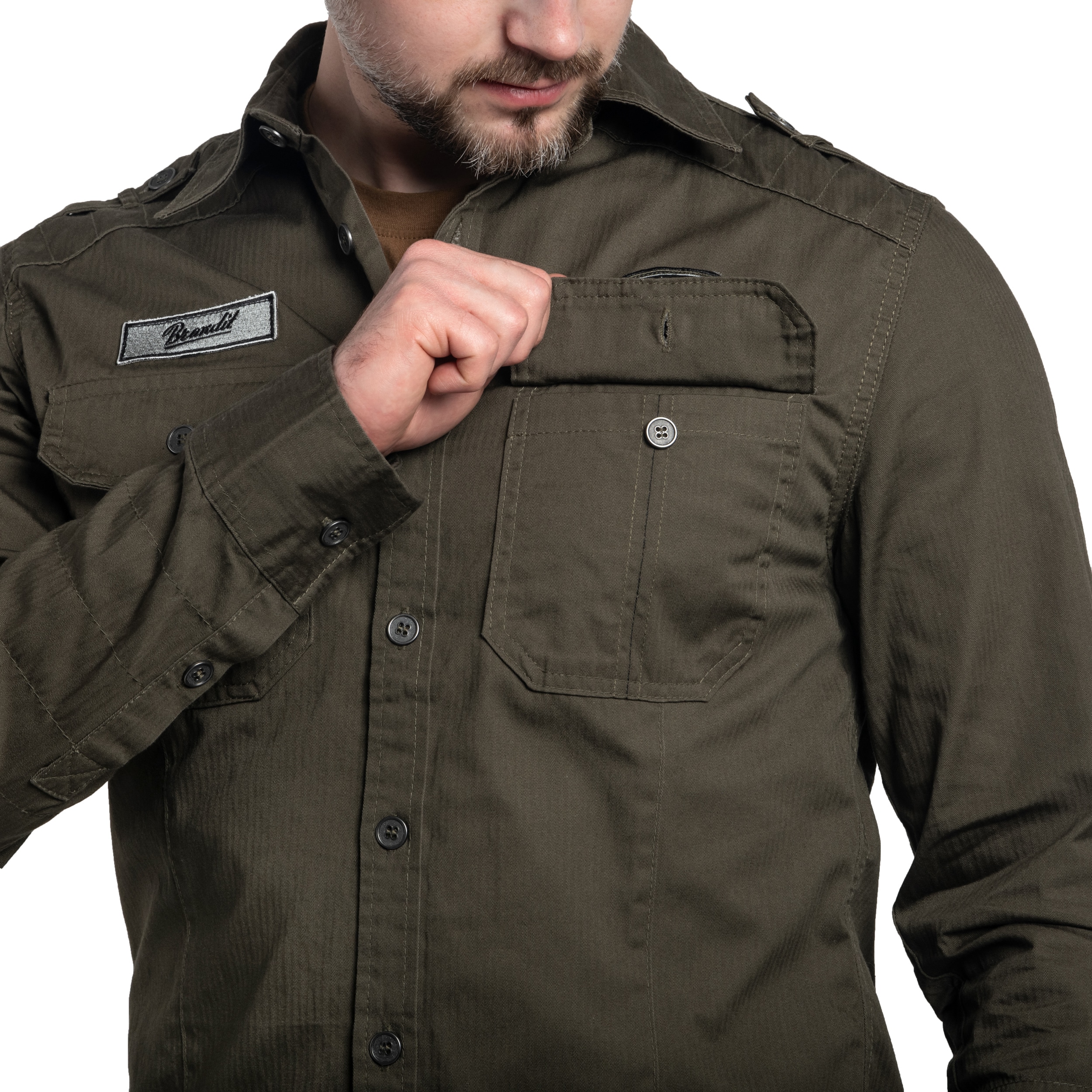 Košile Brandit Luis Vintage Shirt - Olive