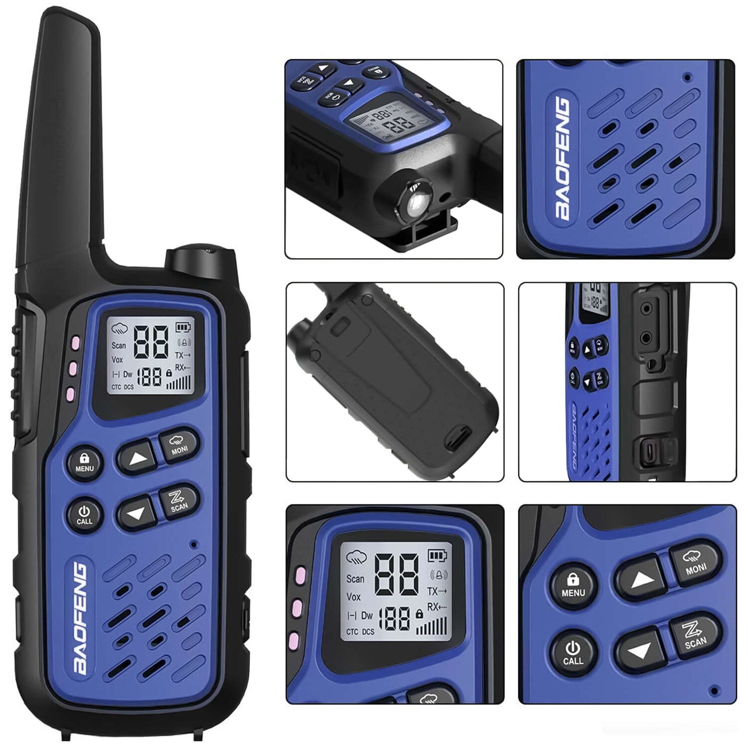 Vysílačka Baofeng BF-T25E PMR 2 ks - Dark Blue