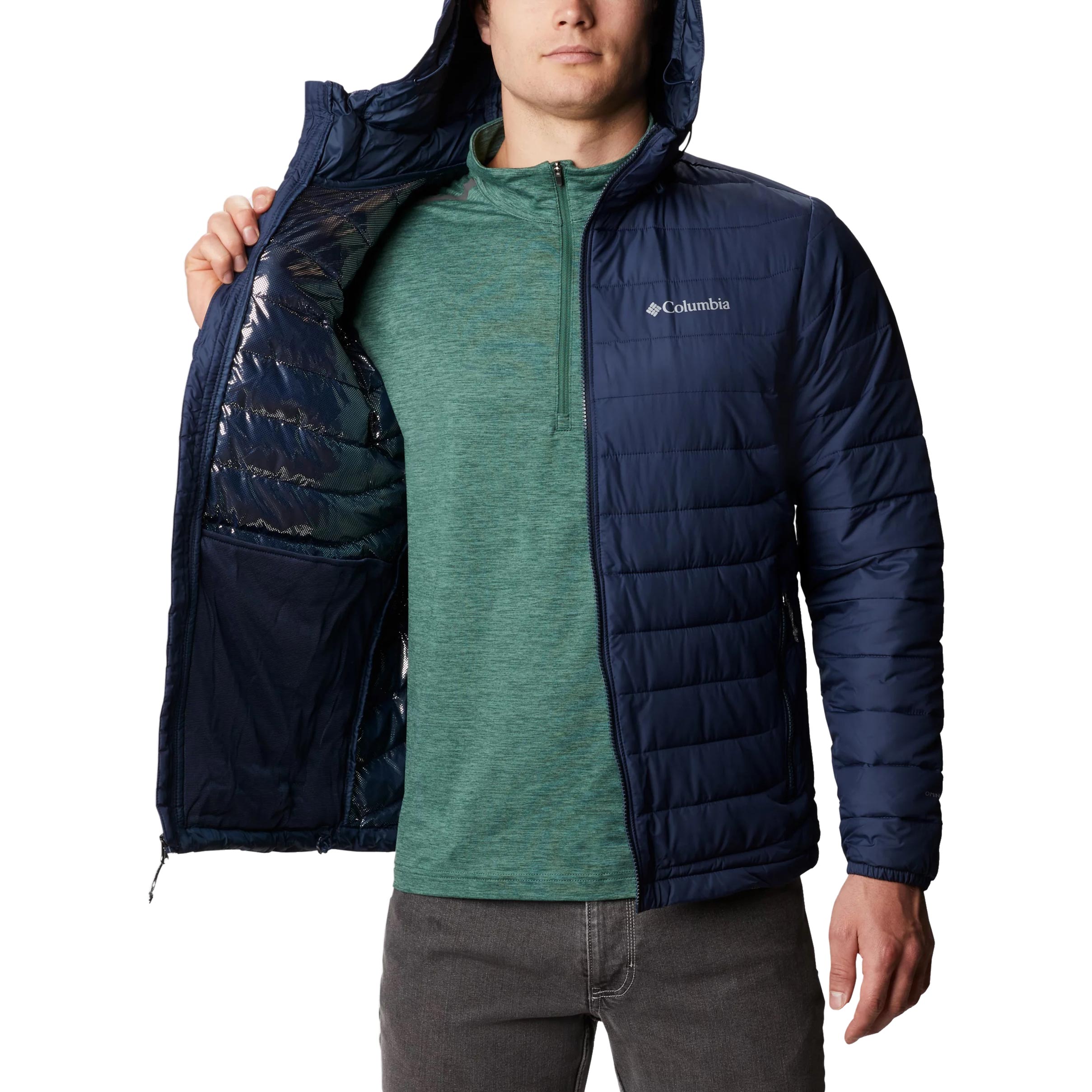 Bunda Columbia Powder Lite Hooded Jacket - Collegiate Navy