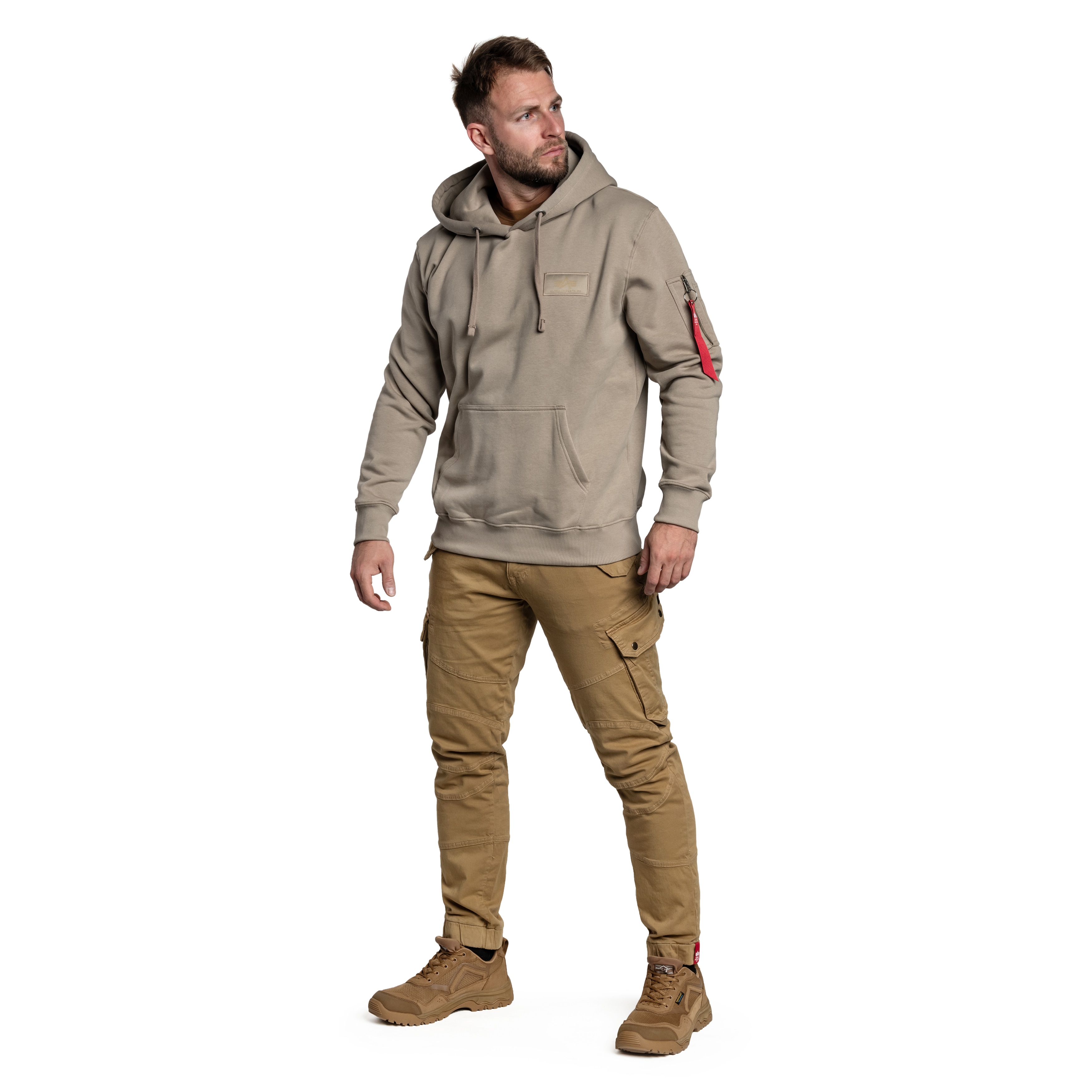 Mikina Alpha Industries Back Print Hoody - Vintage Sand